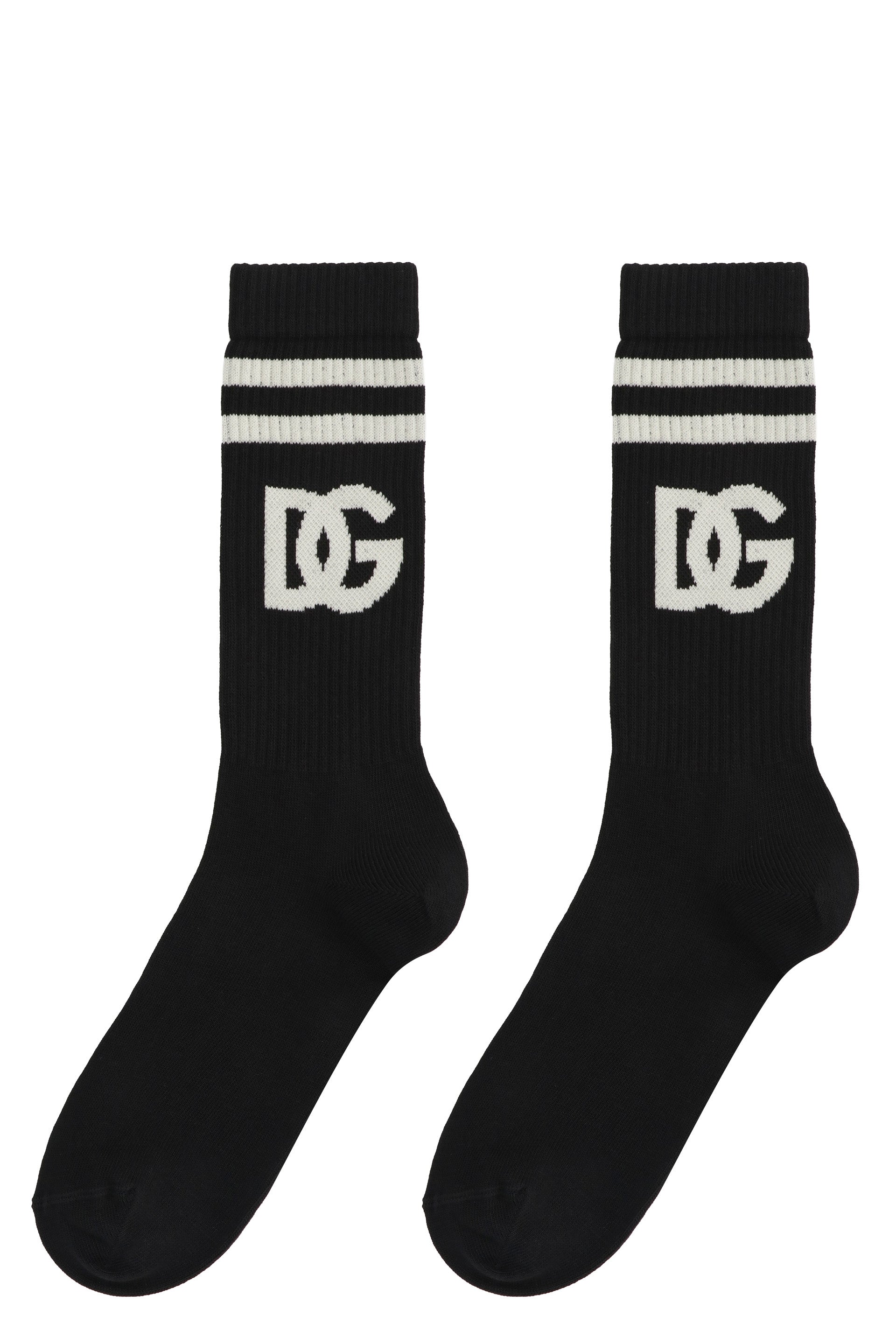 Logo cotton blend socks