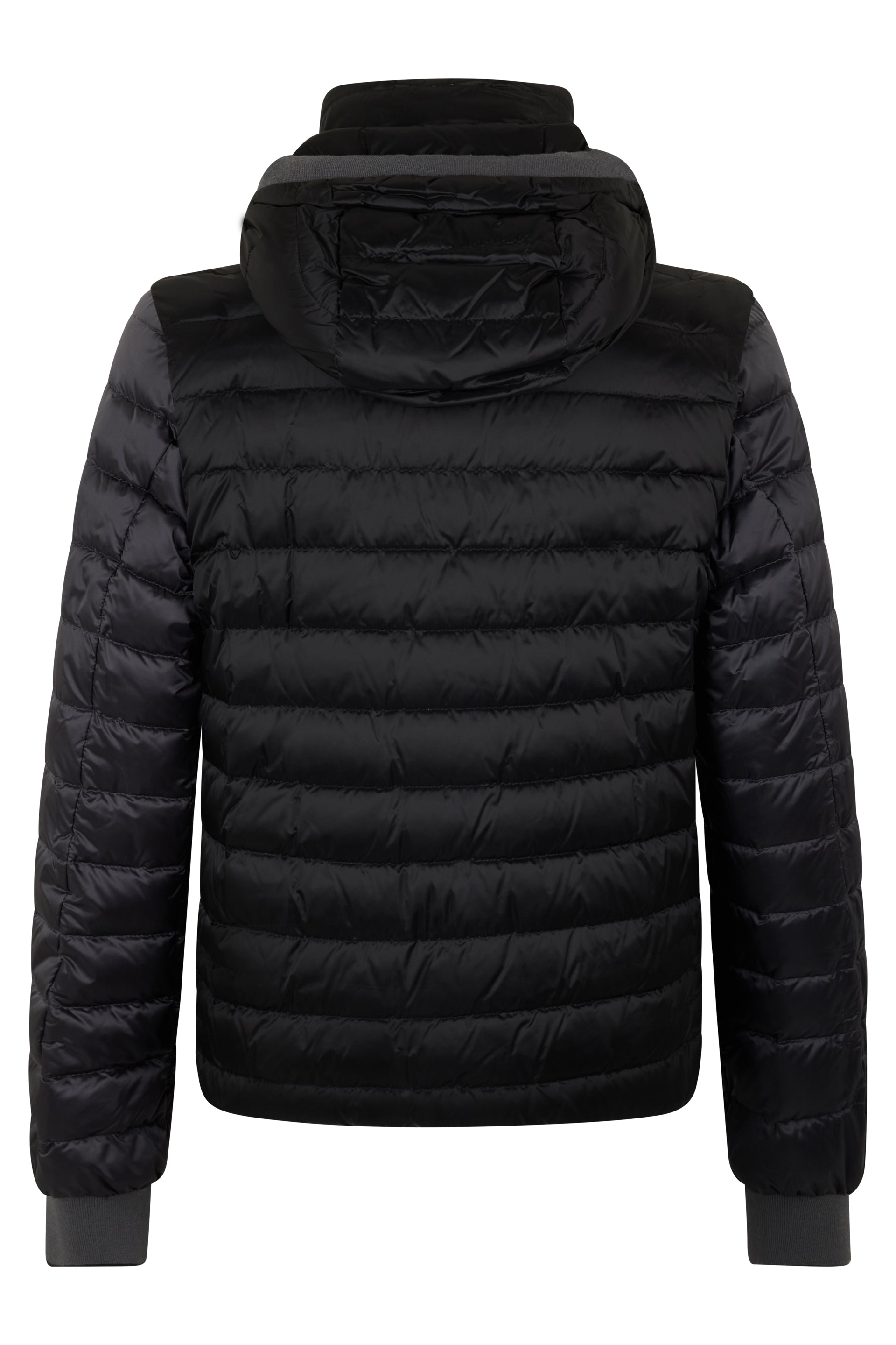 Black padded jacket with elegant hood