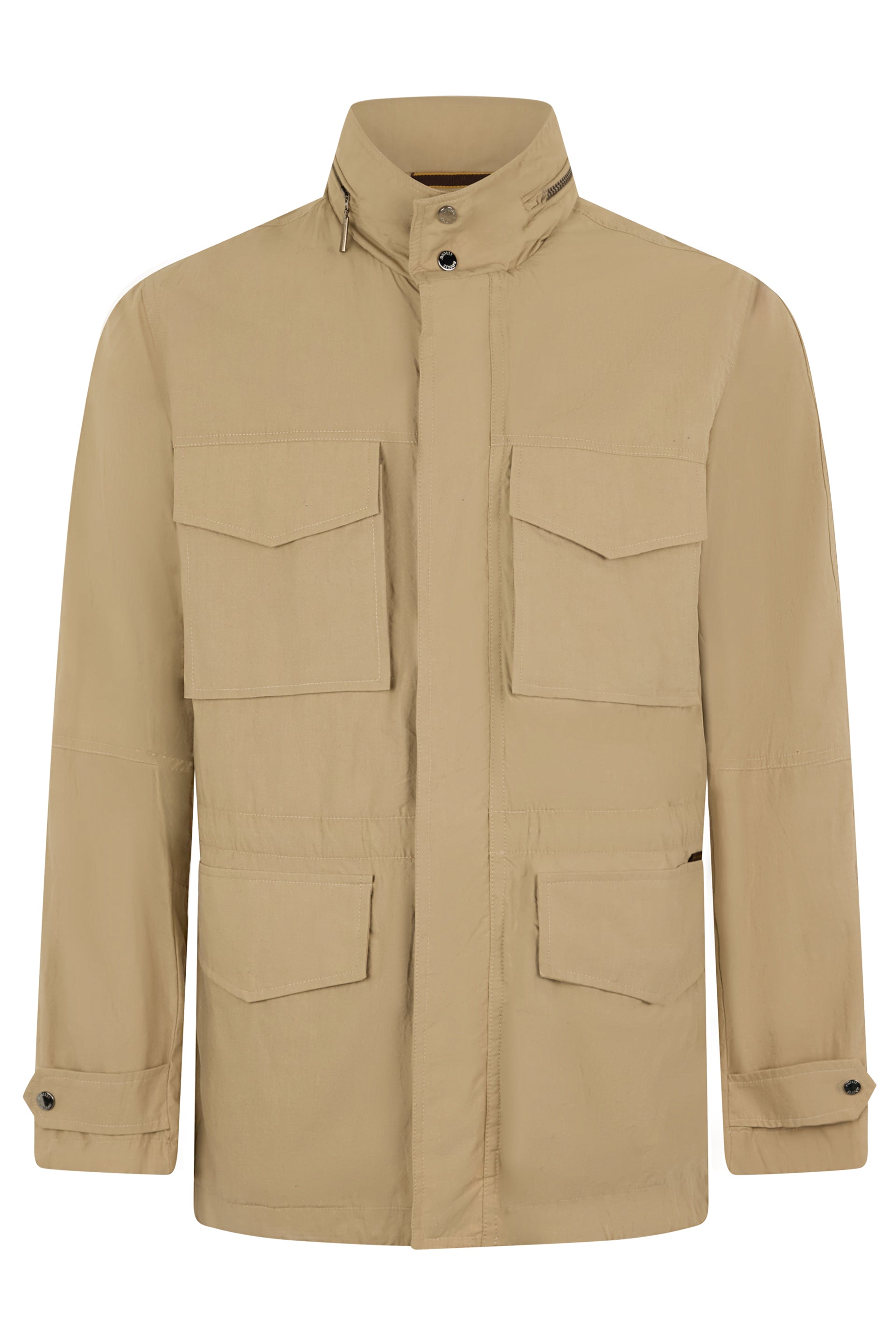 Versatile beige jacket with pockets and buttons