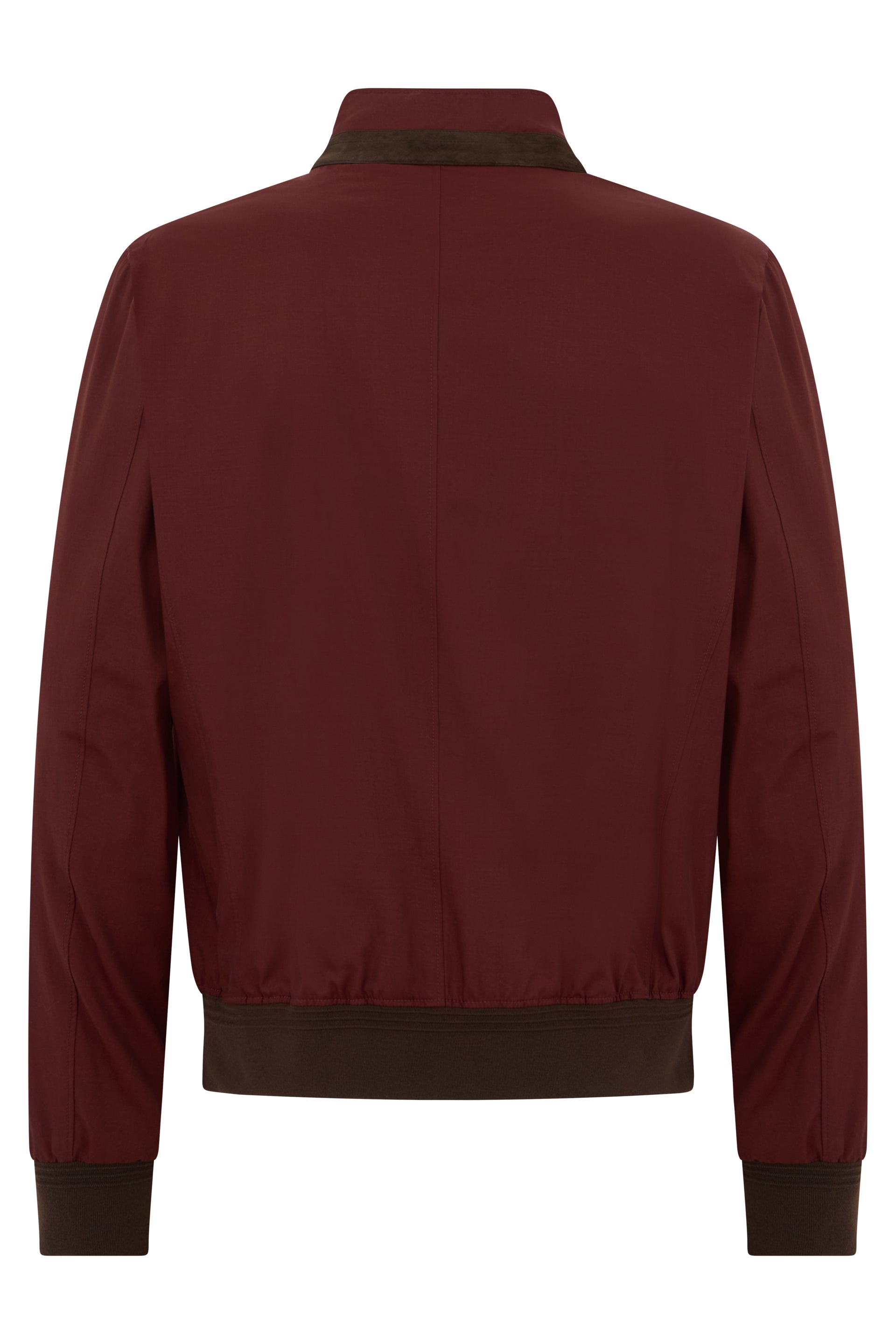Lightweight bordeaux jacket for men with zip closure