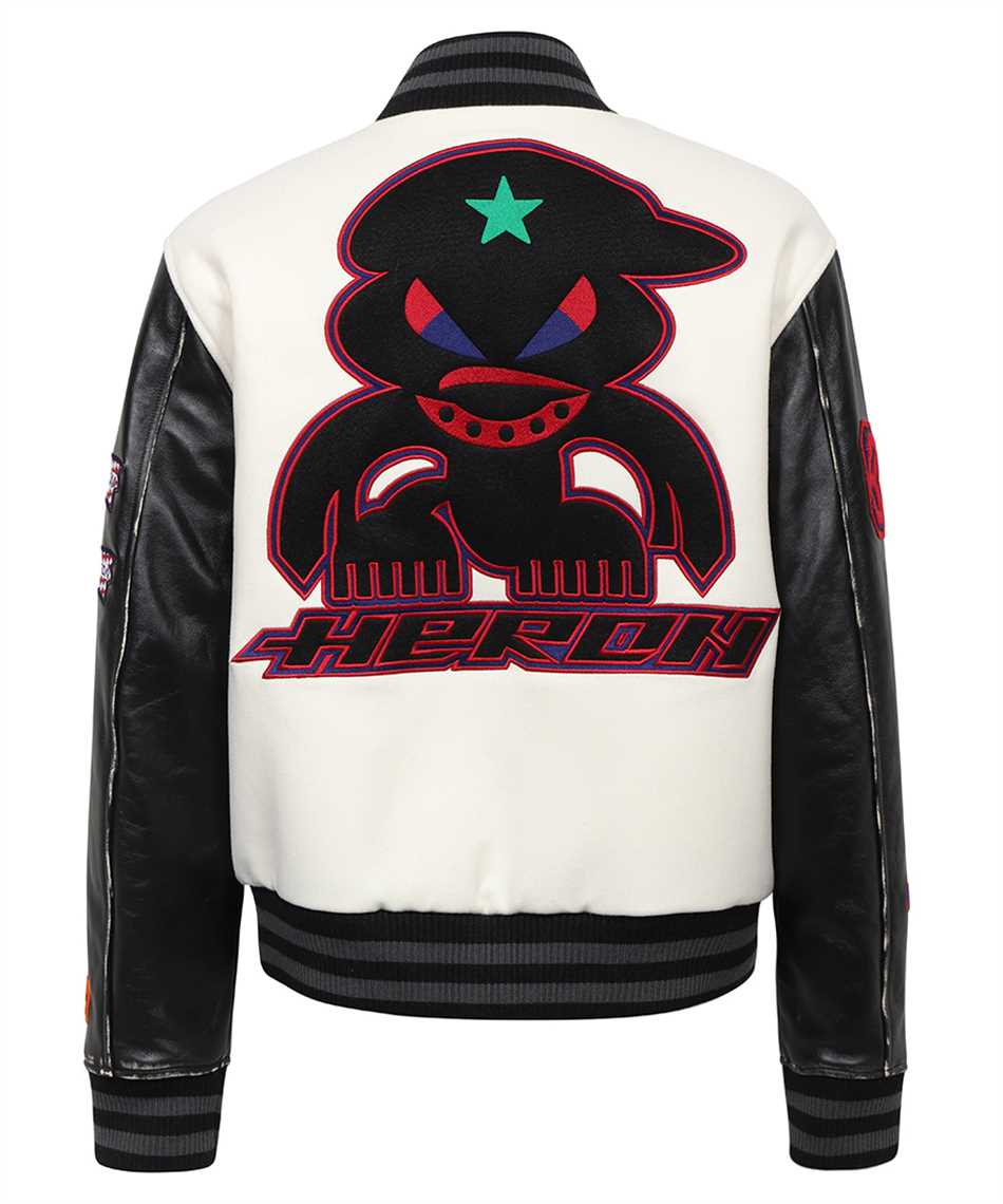 Embroidered bomber jacket with appliqué