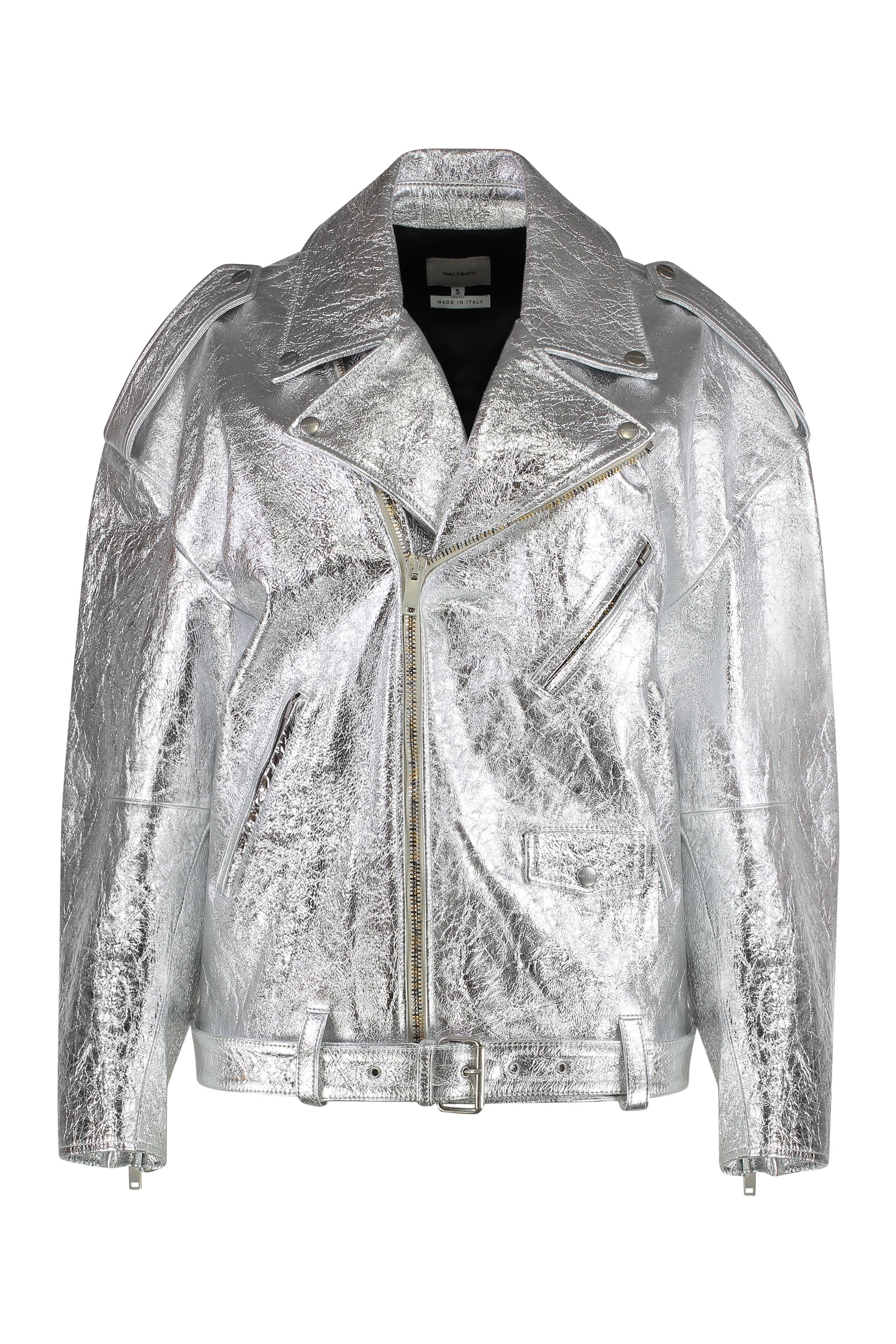 Metallic leather jacket