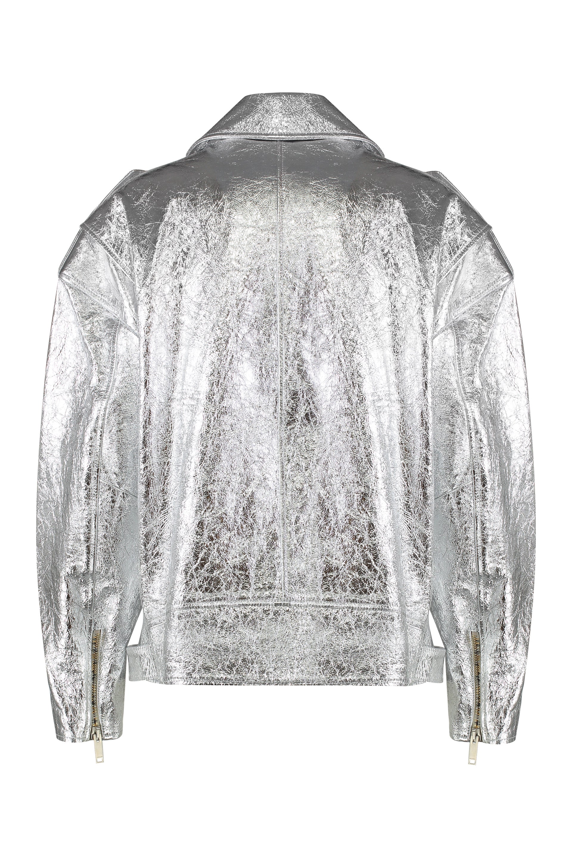 Metallic leather jacket