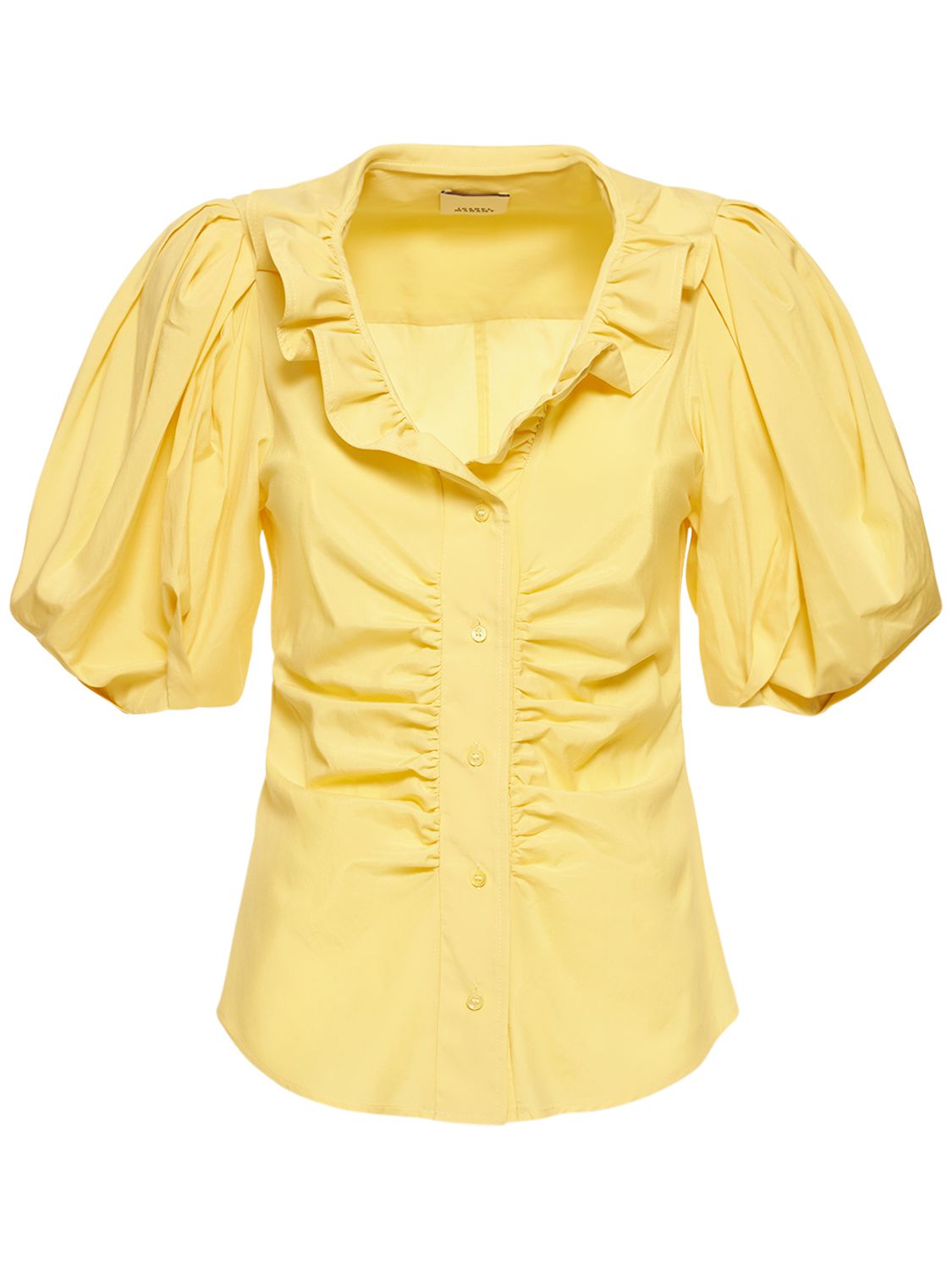 Elegant yellow blouse with balloon sleeves
