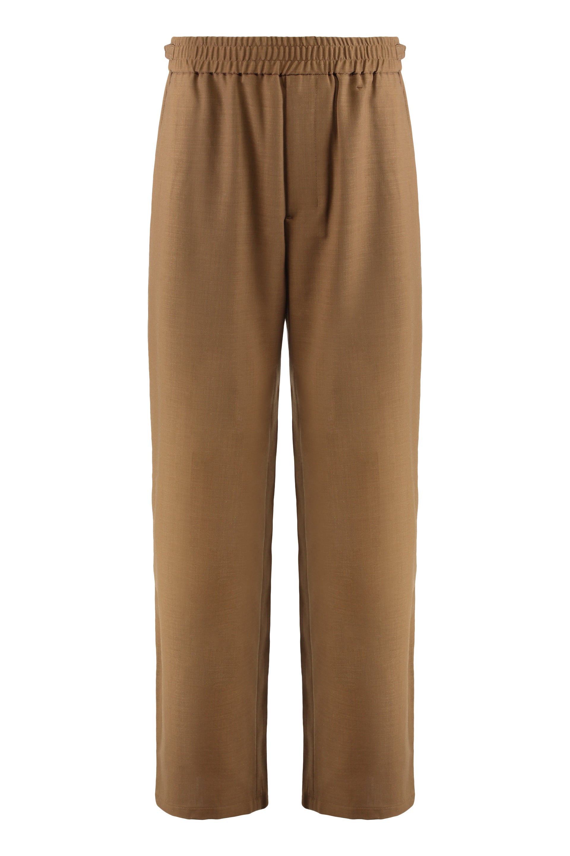 Elasticated wool twill trousers