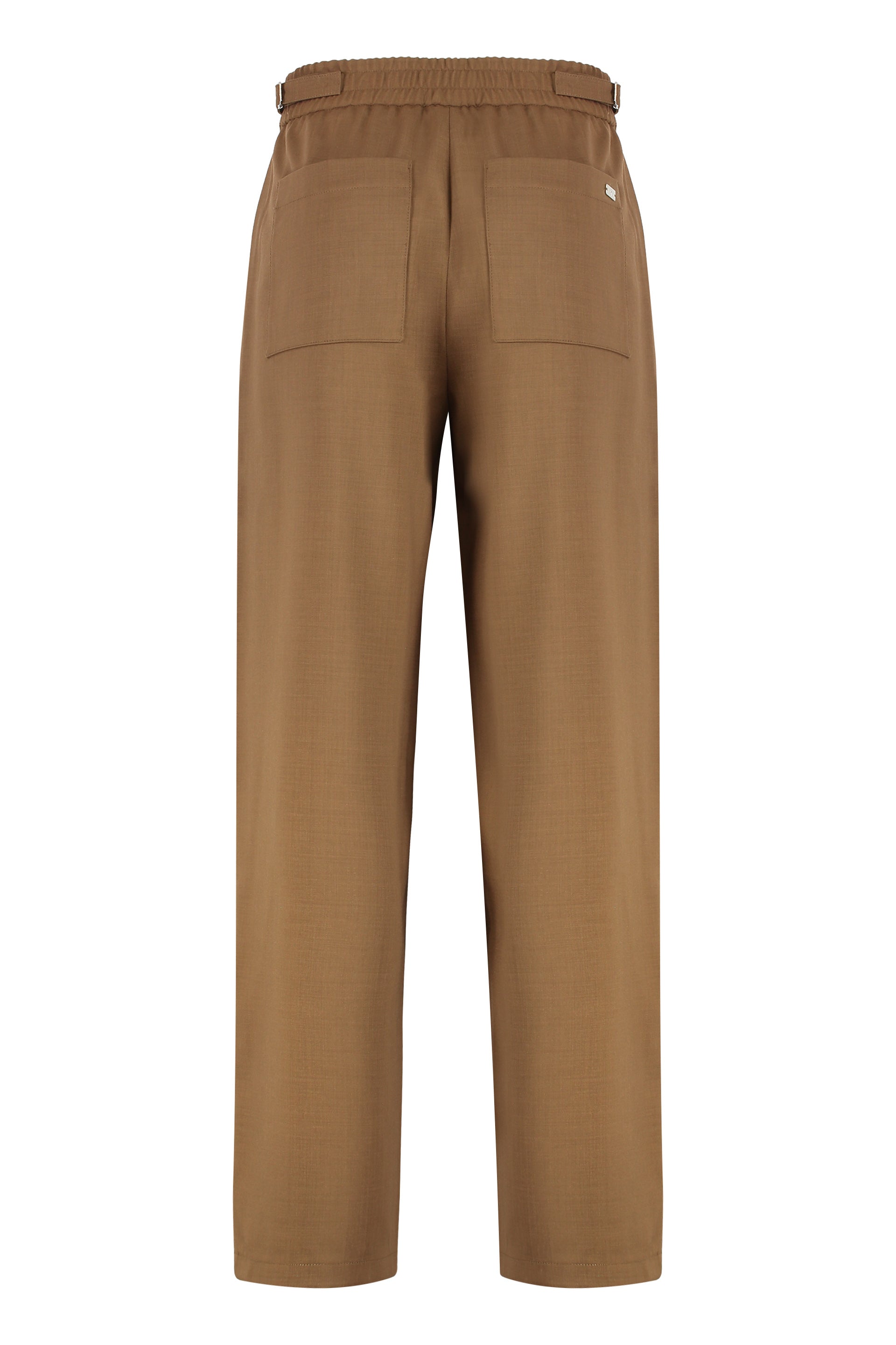 Elasticated wool twill trousers