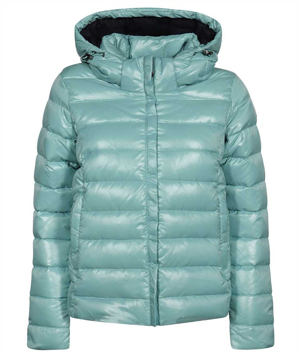 Hooded short down jacket