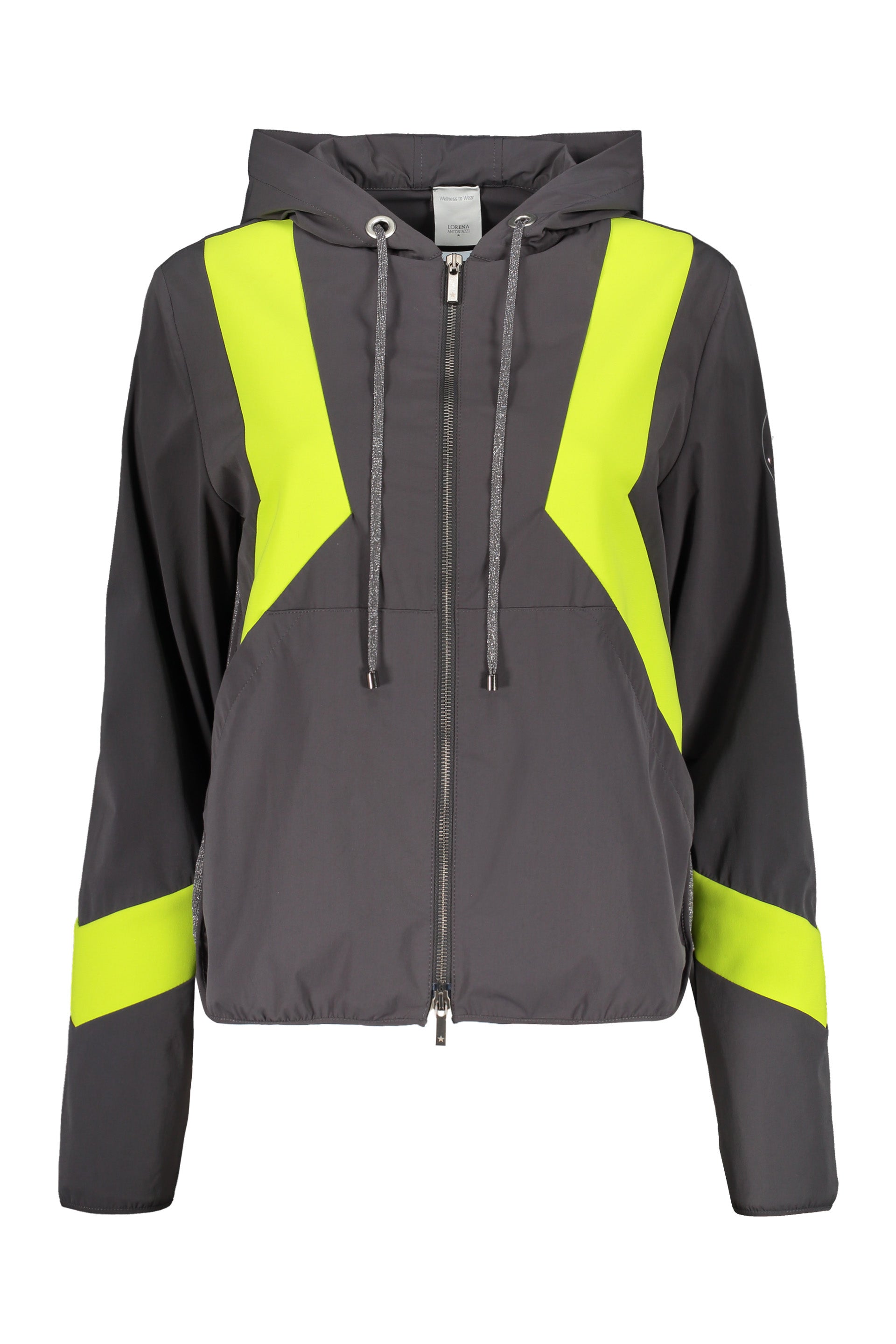 Technical fabric hooded jacket