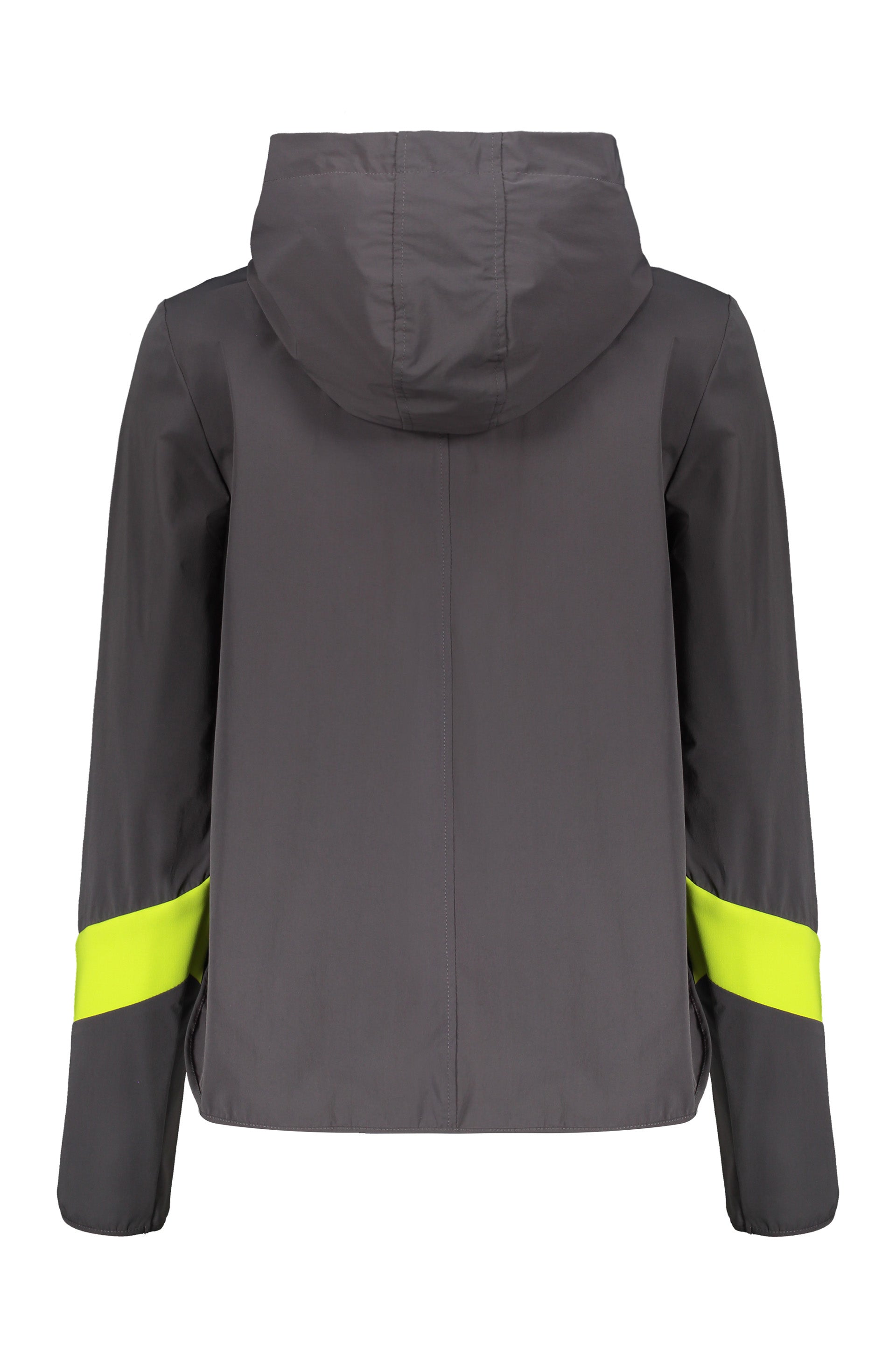 Technical fabric hooded jacket