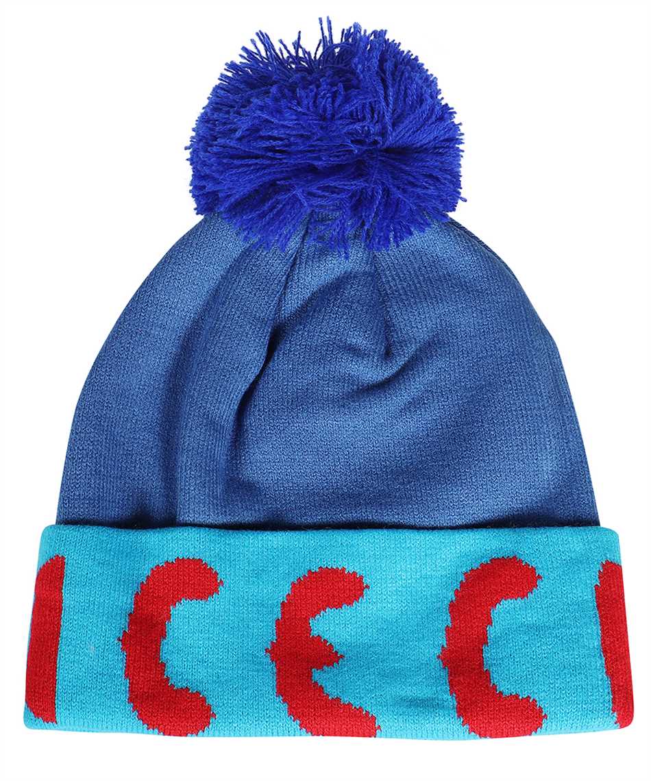 Knitted wool beanie with pom-pom