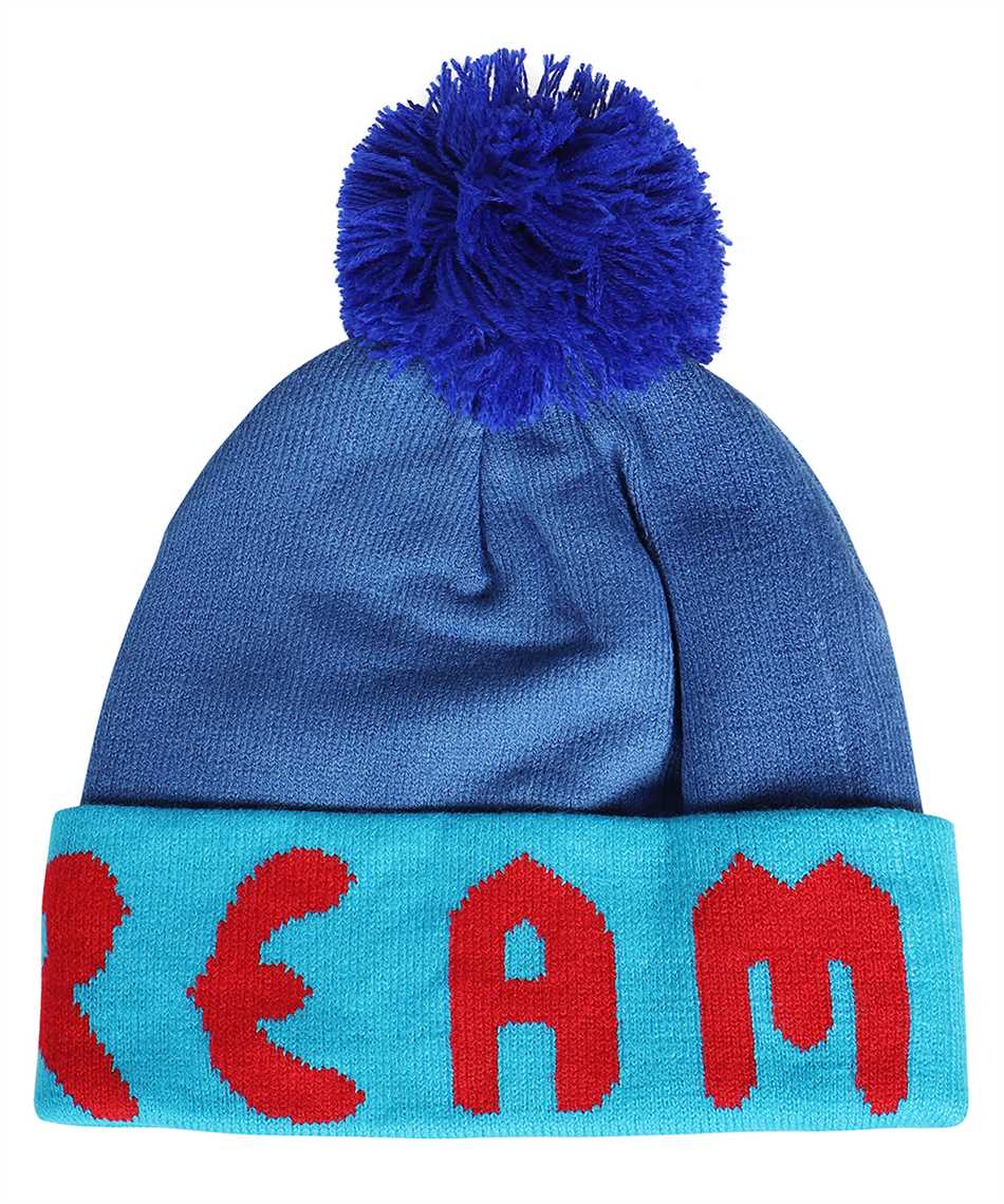 Knitted wool beanie with pom-pom