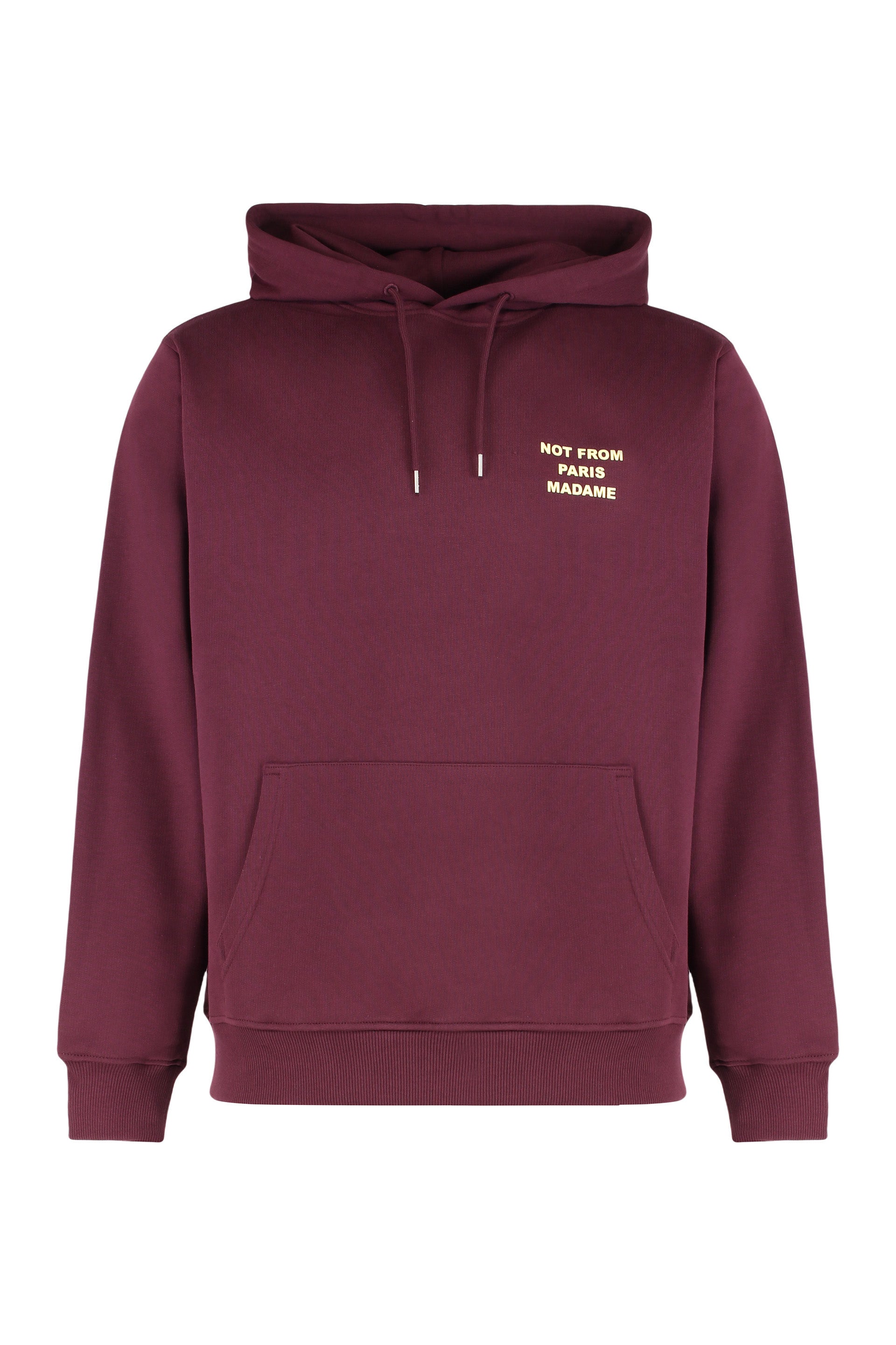 Sweatshirt with slogan in cotton with hood