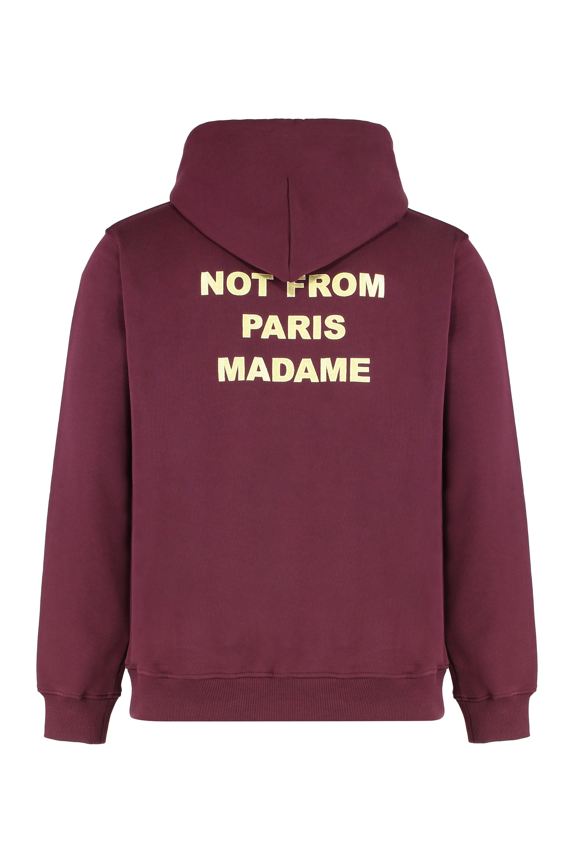 Sweatshirt with slogan in cotton with hood