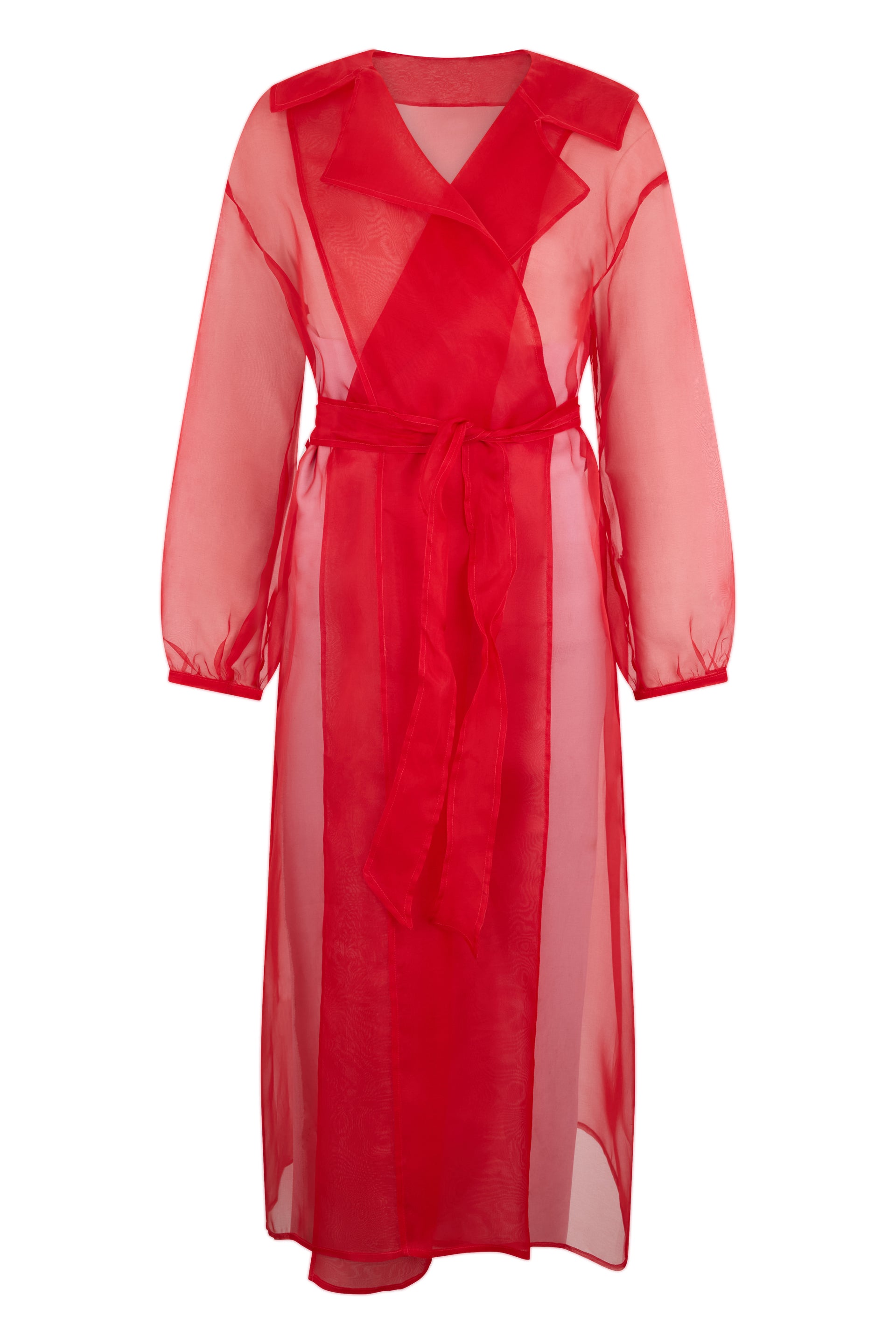 Long red elegant and comfortable robe