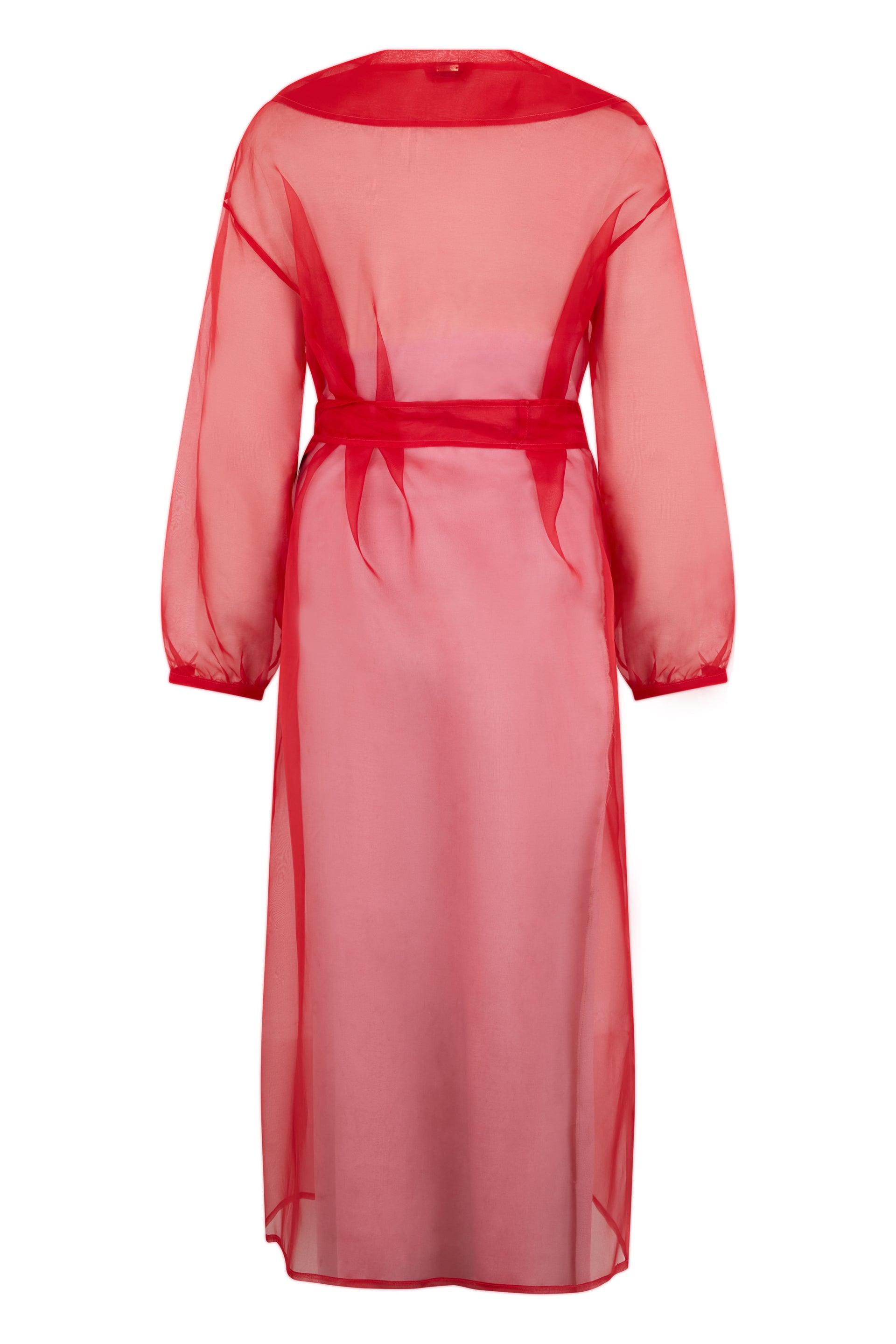 Long red elegant and comfortable robe