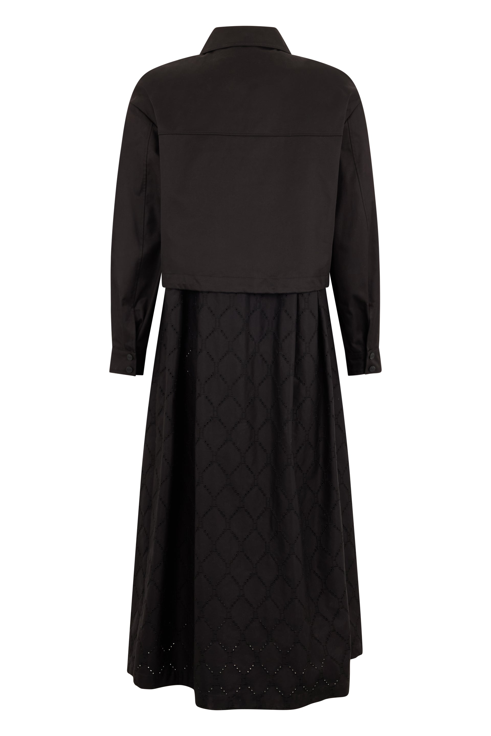 Black long jacket with collar and pockets