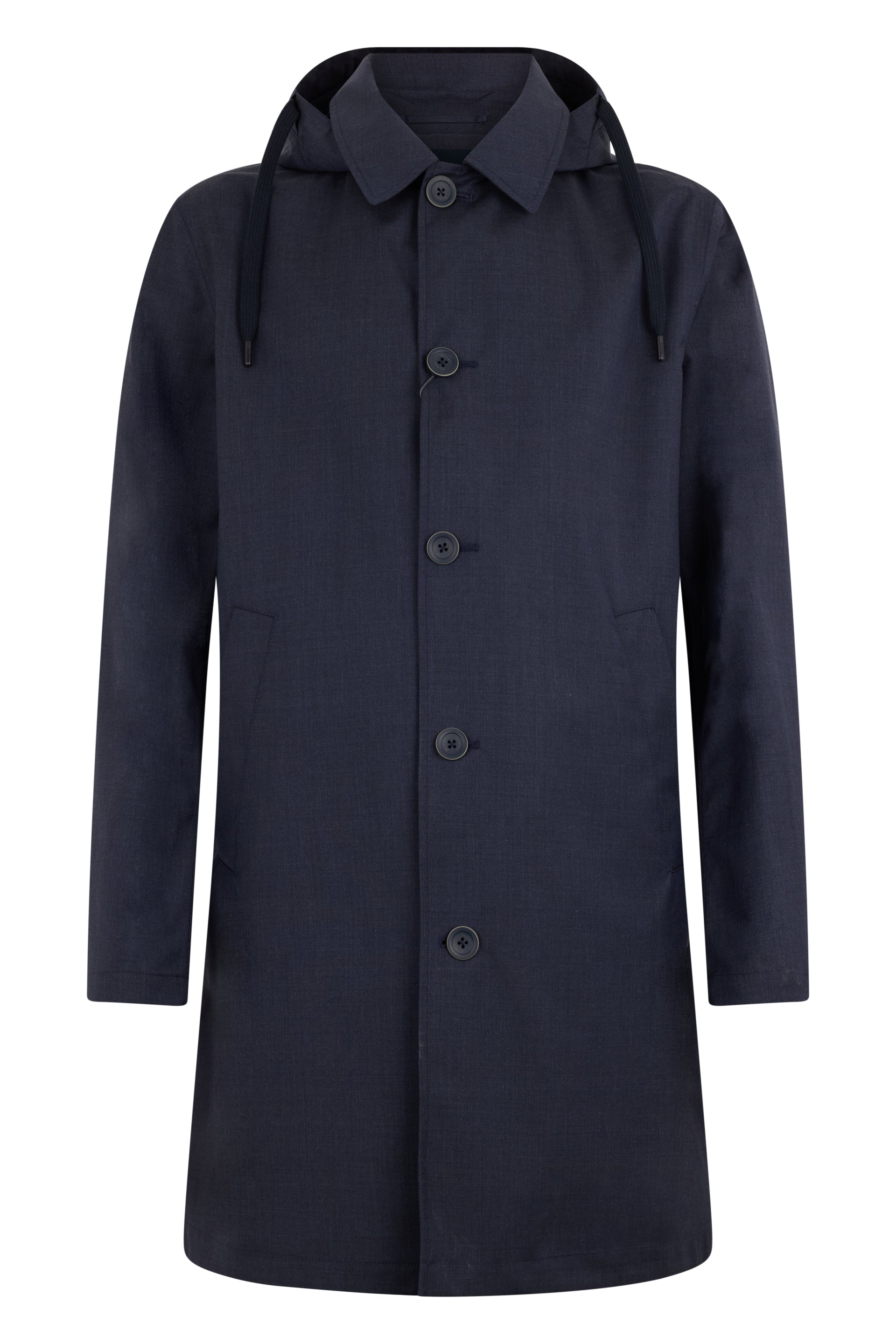 Elegant and minimalist dark blue coat