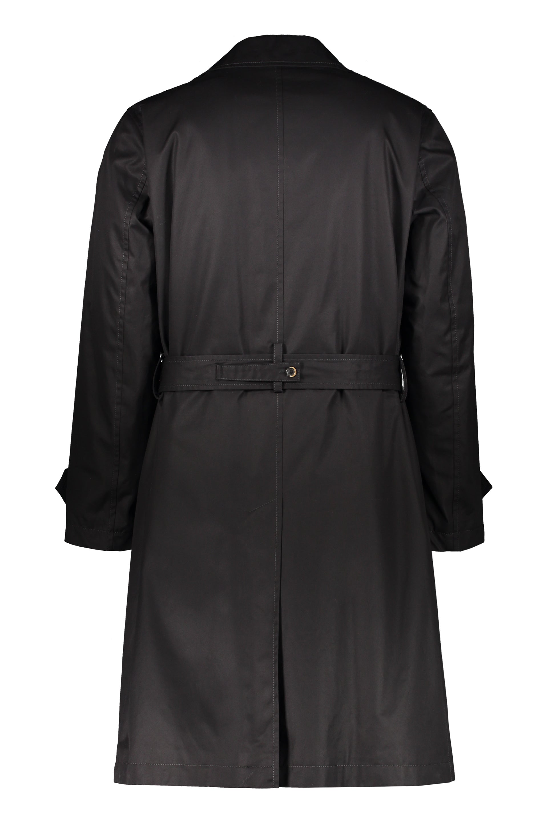 Black elegant trench coat with adjustable belt