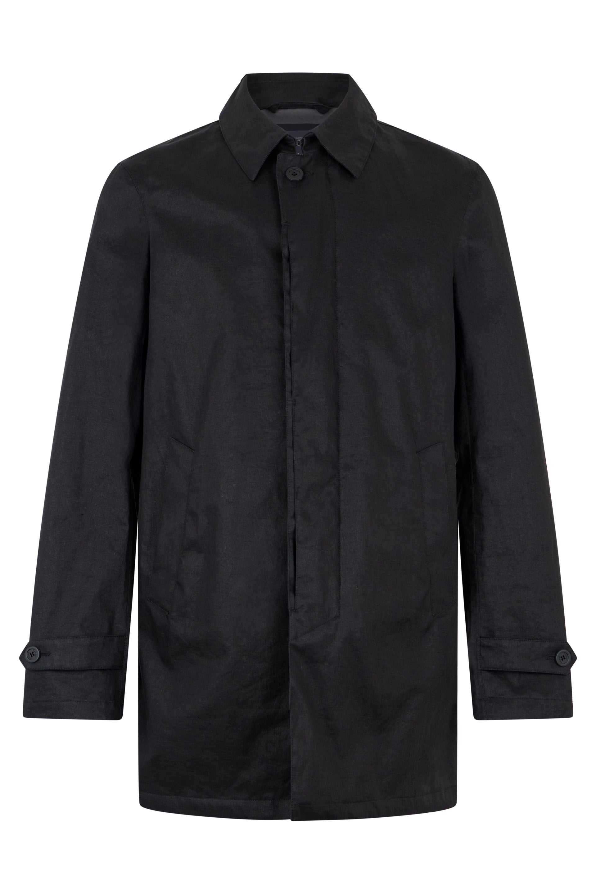 Elegant dark blue jacket with buttons with button closure
