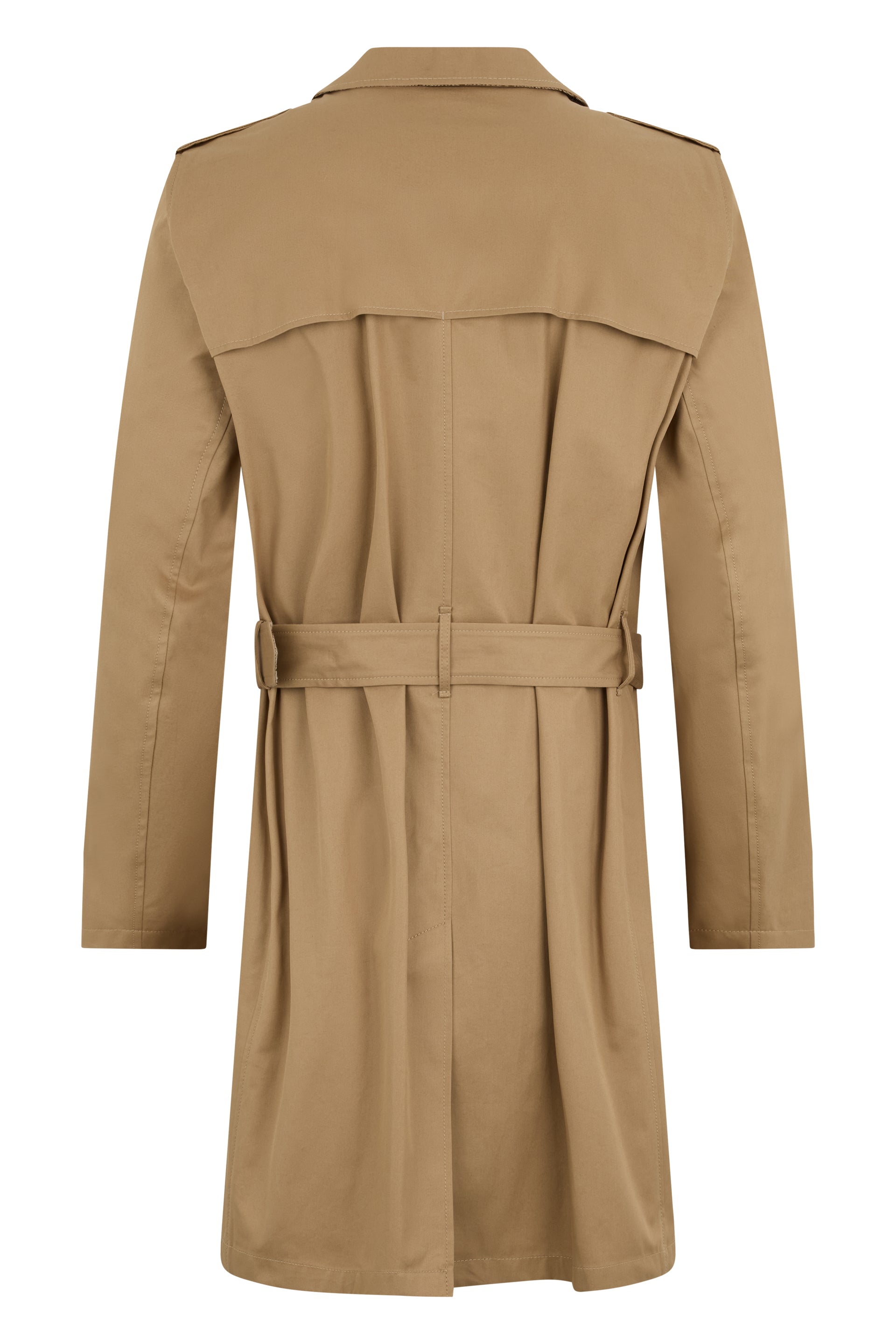 Sand trench coat double-breasted