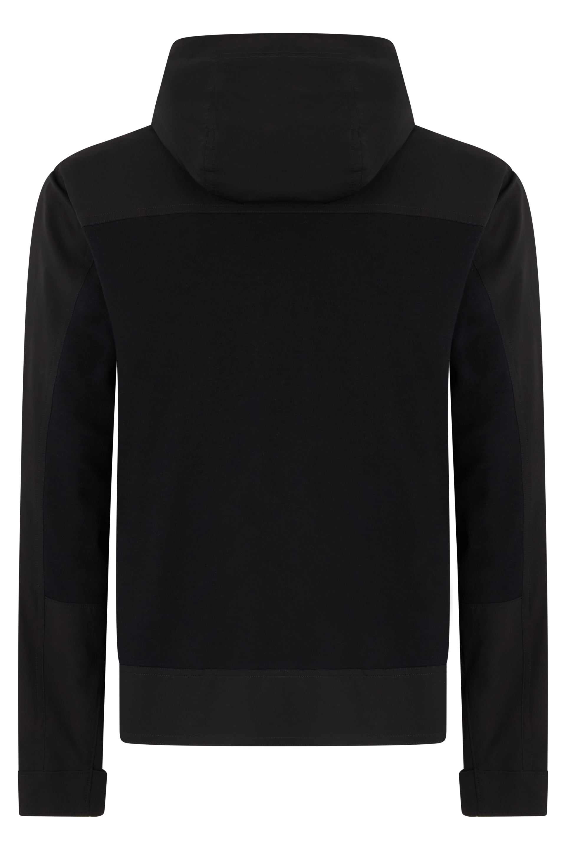 Black jacket with hood and zipper