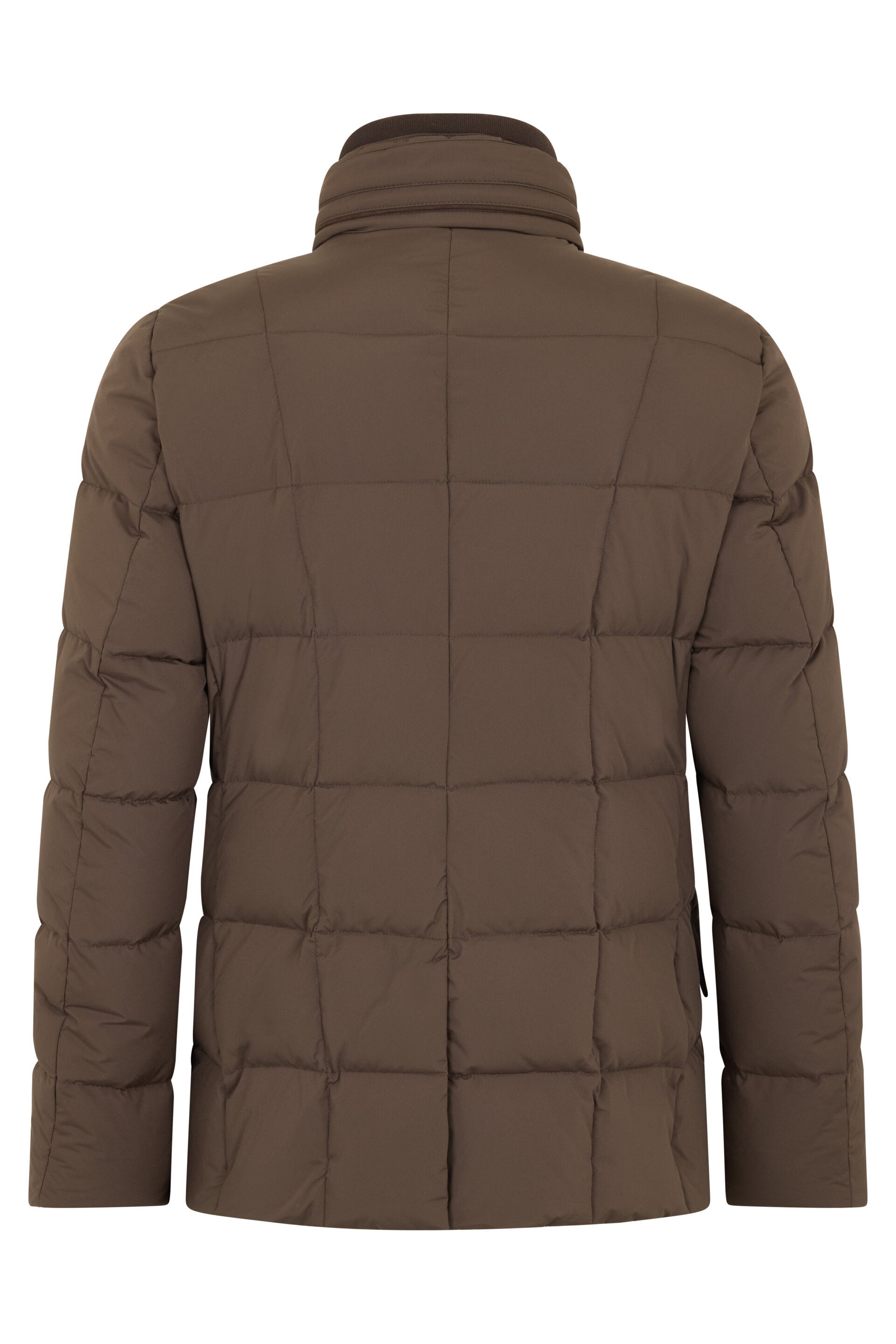 Elegant brown padded jacket double-breasted, perfect for any occasion.