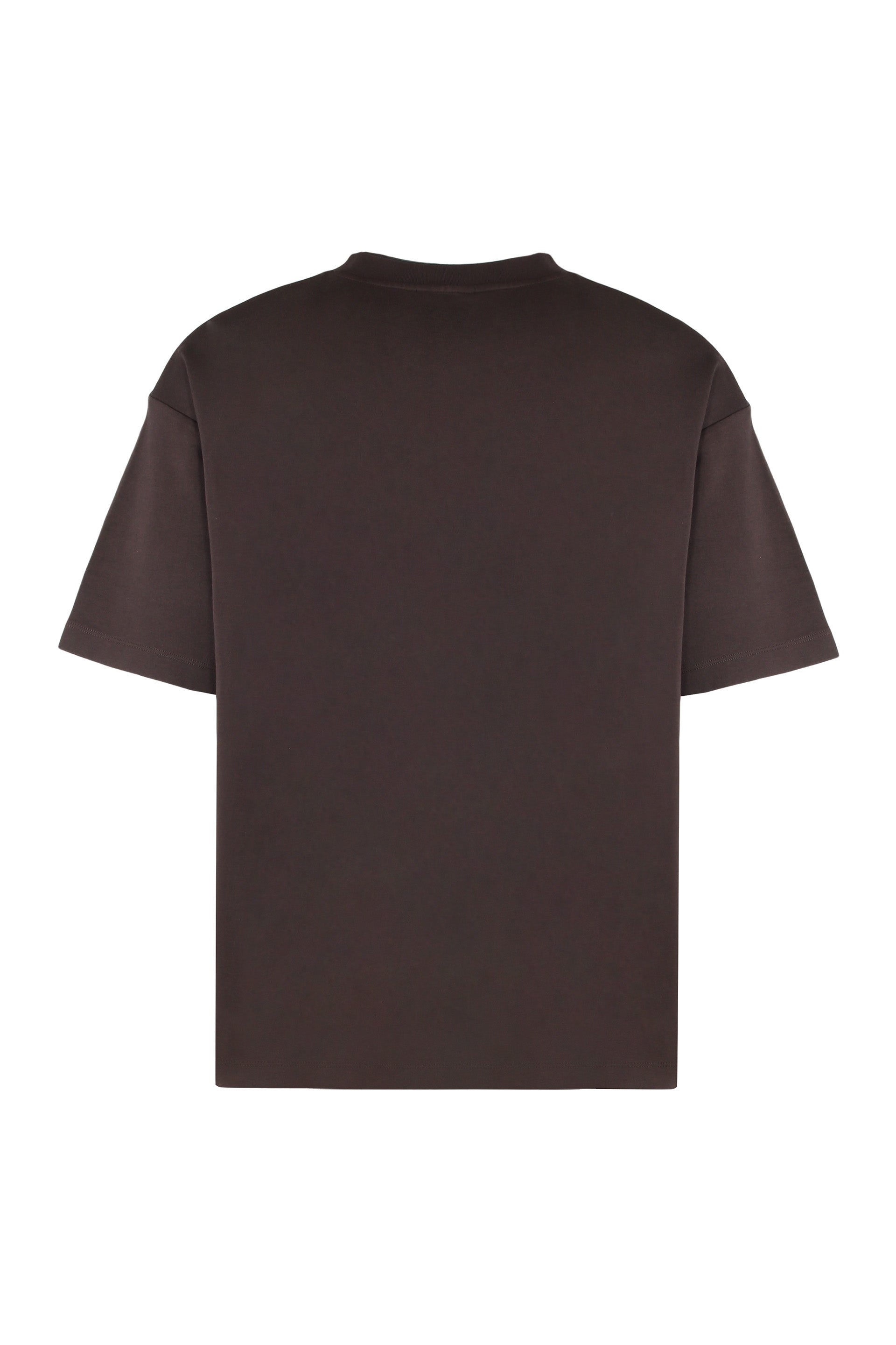 Round neck slogan T-shirt in cotton