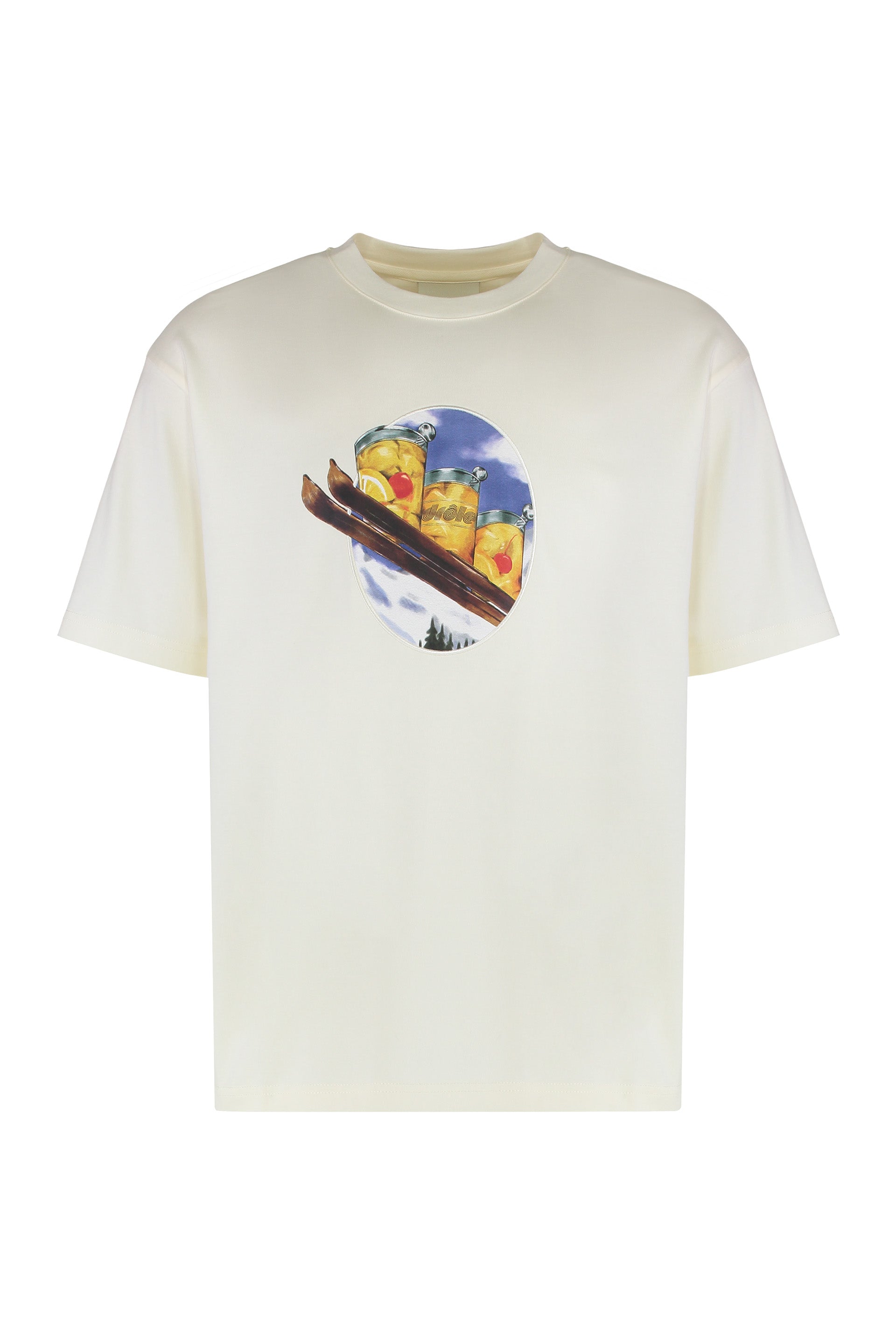 Ski crew neck T-shirt in cotton