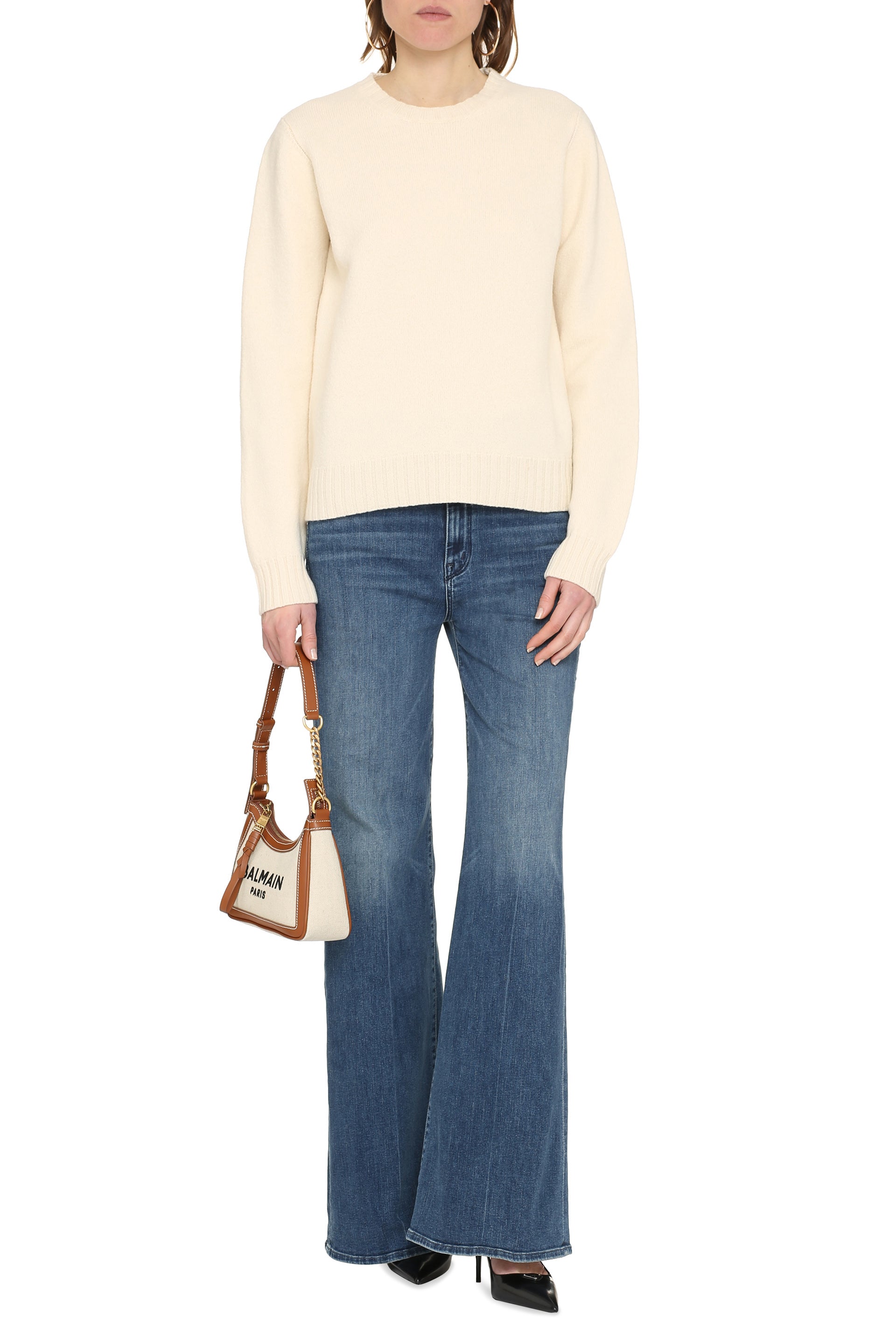 Crew-neck wool sweater