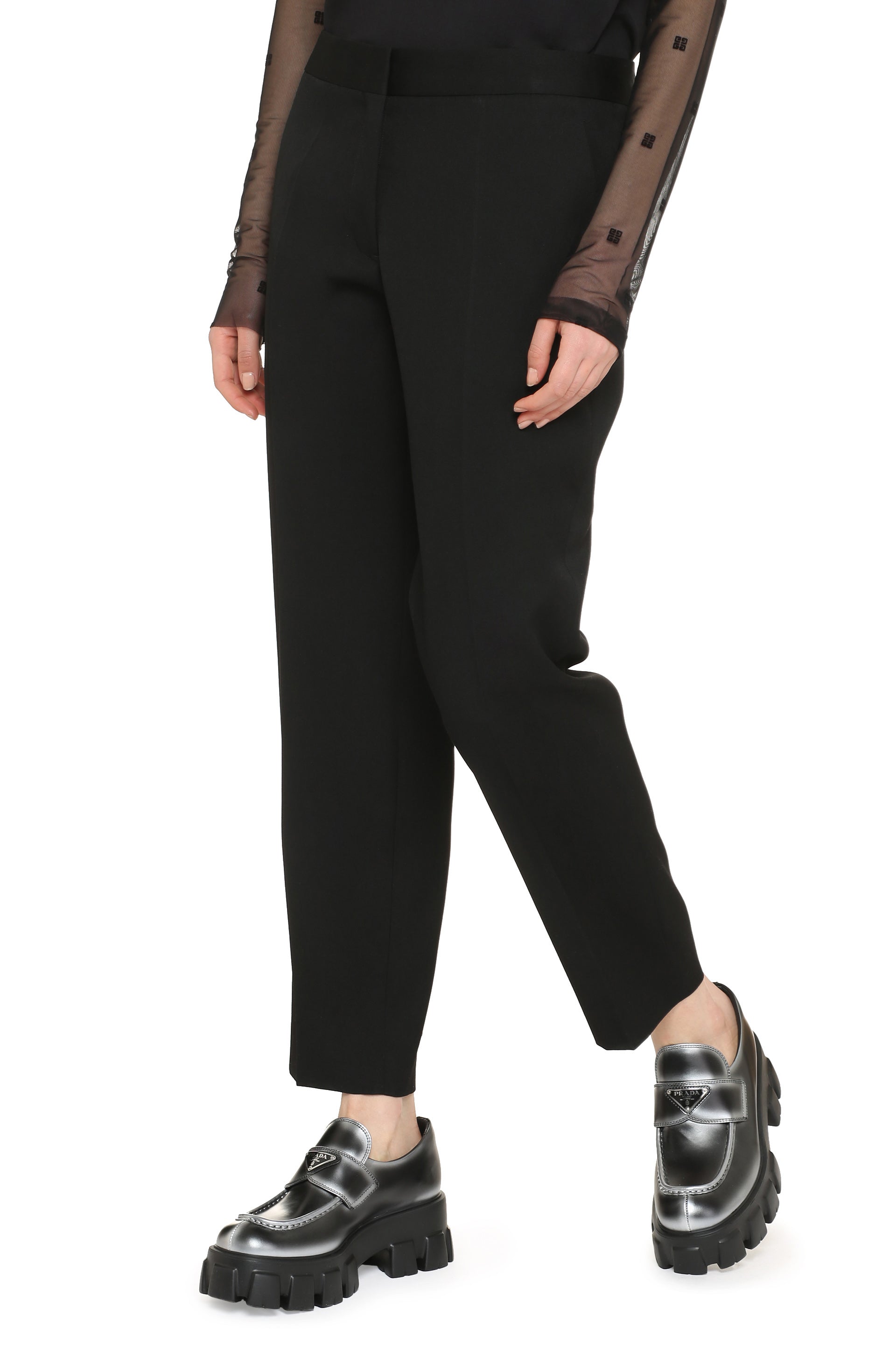 Wool cropped trousers