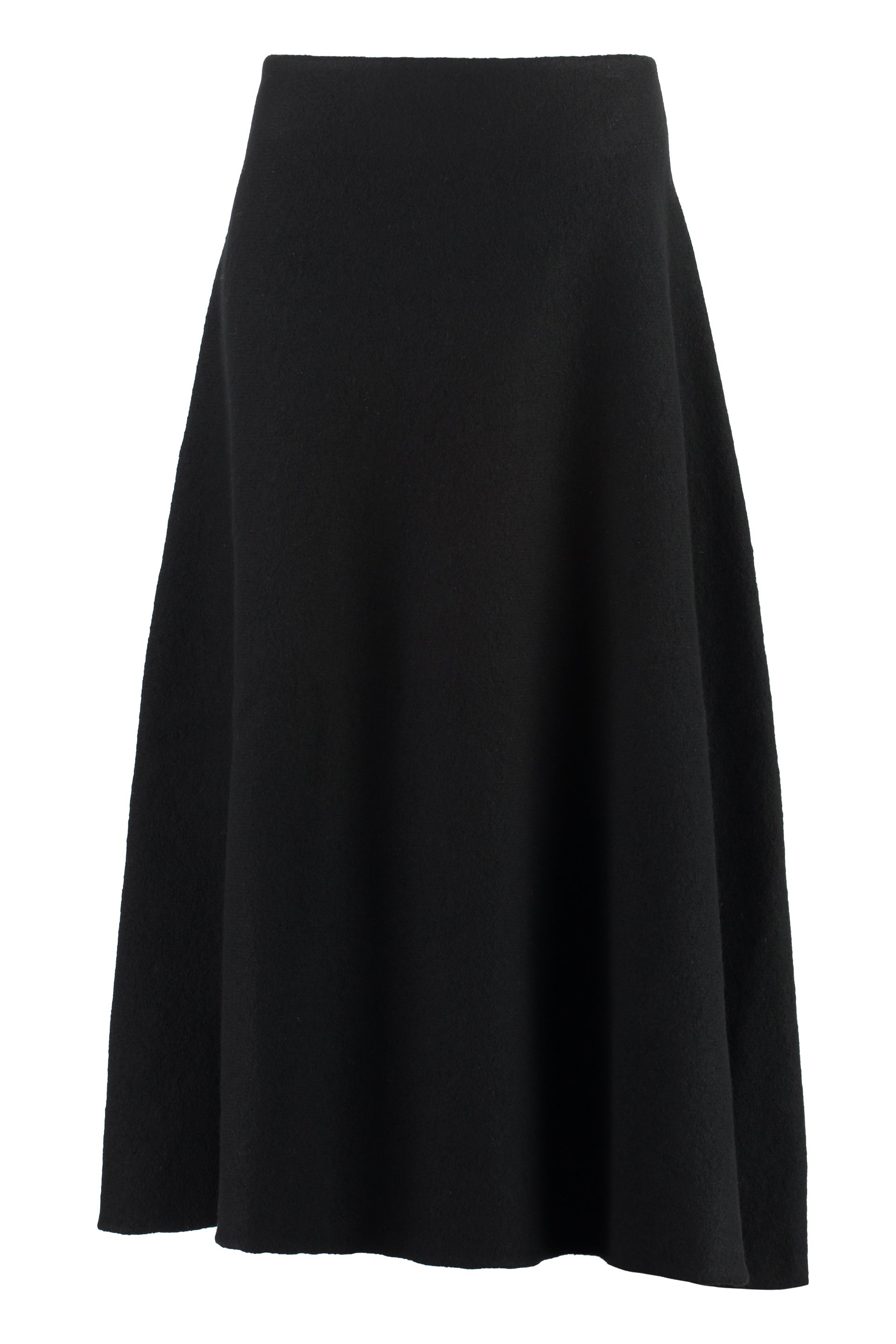 Asymmetrical wool skirt