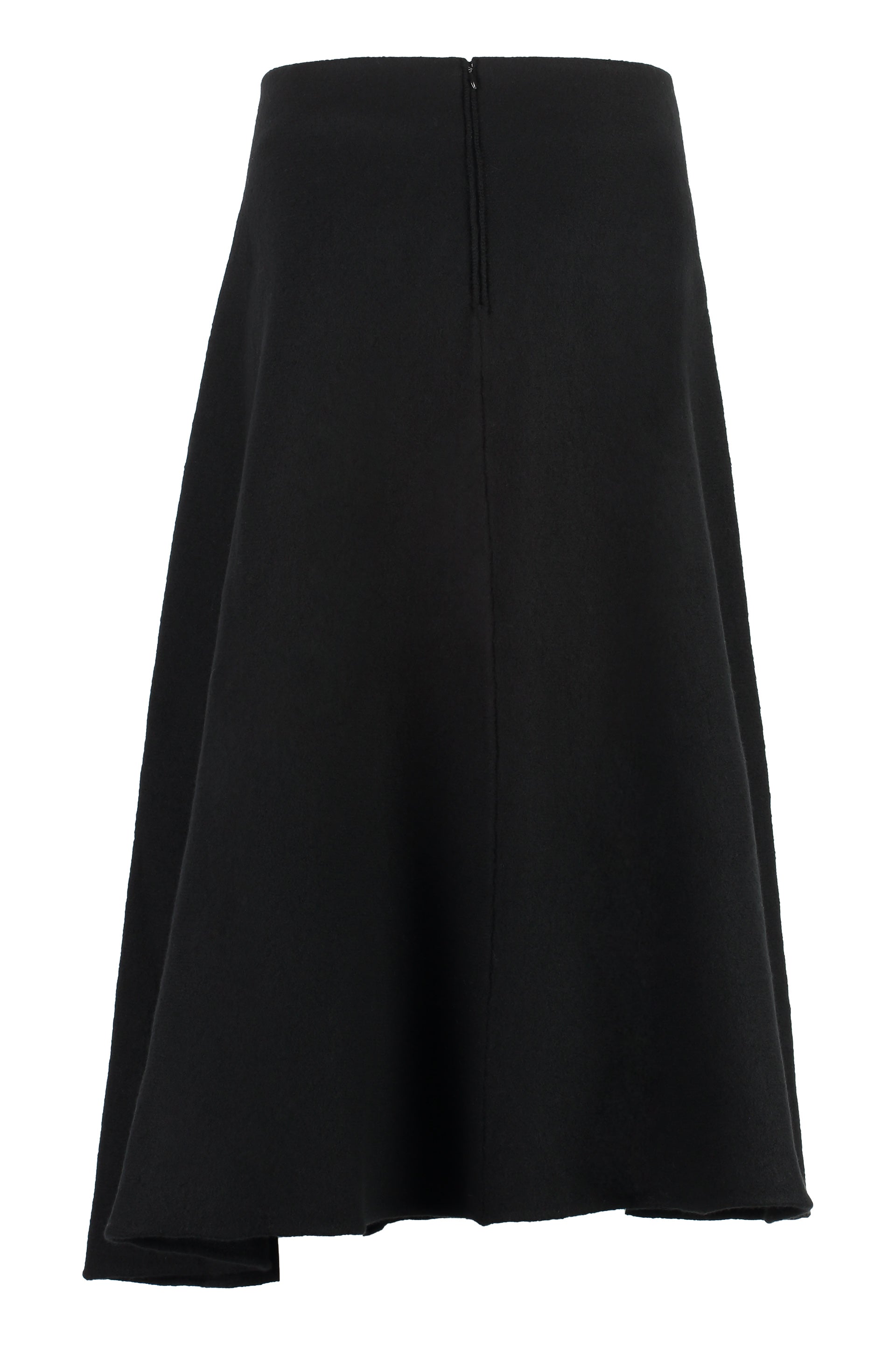 Asymmetrical wool skirt