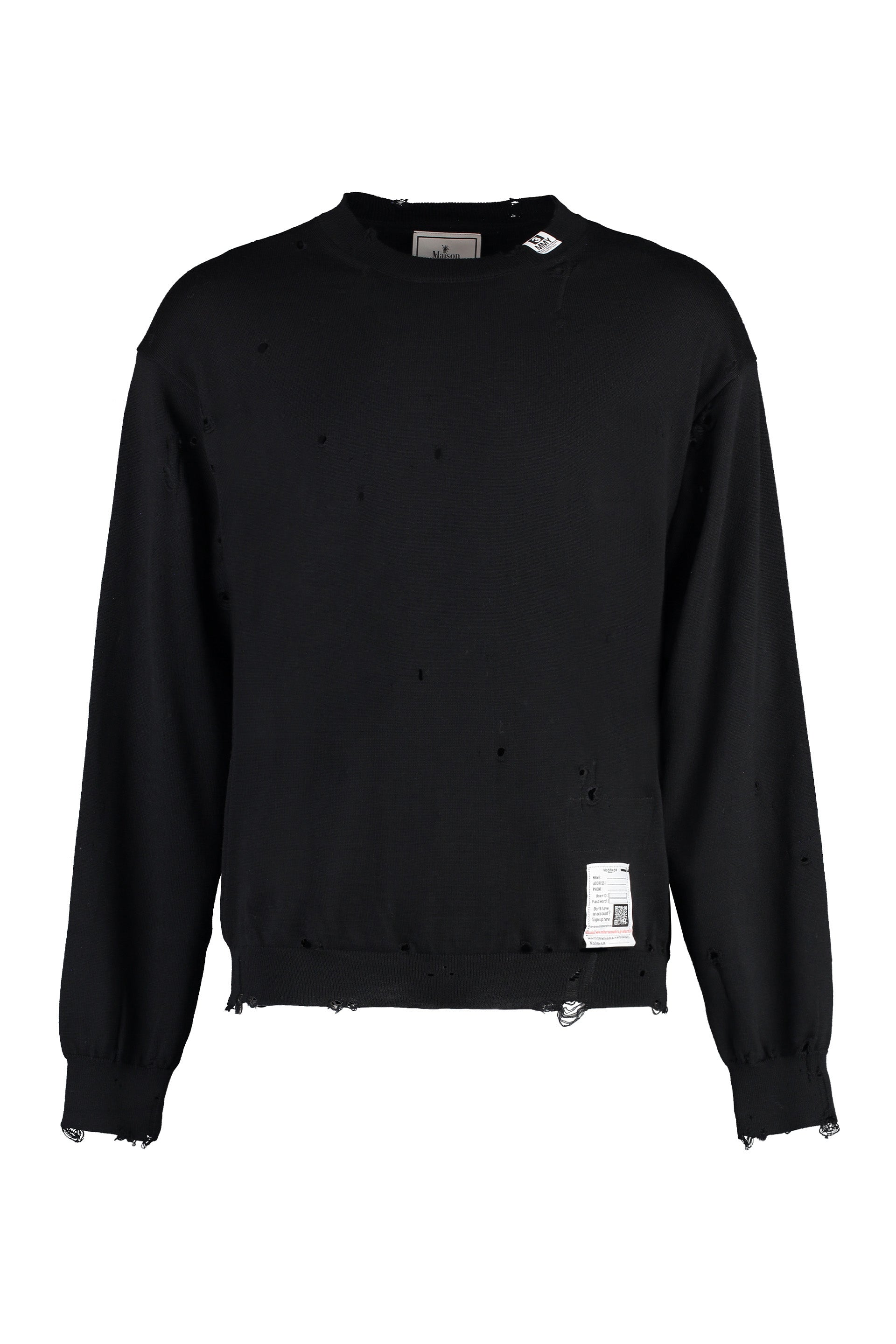 Crew-neck wool sweater