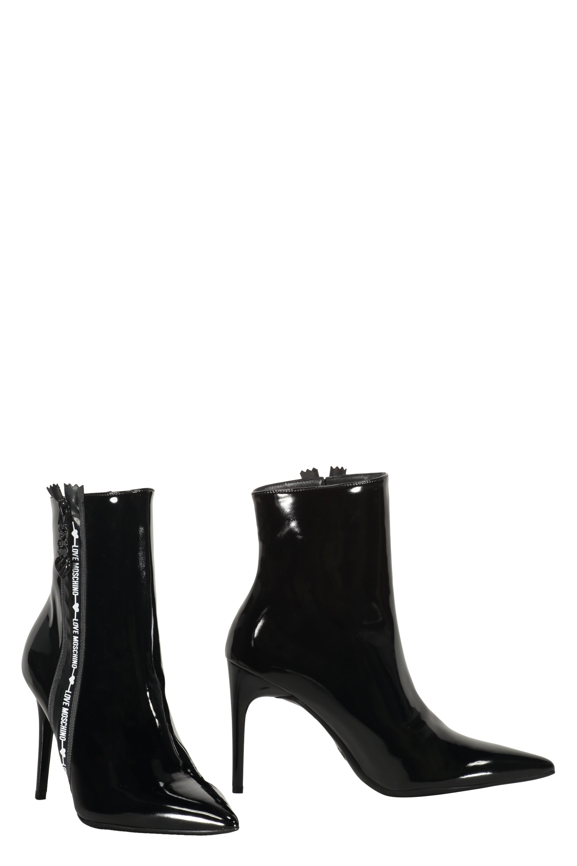 Patent leather boots