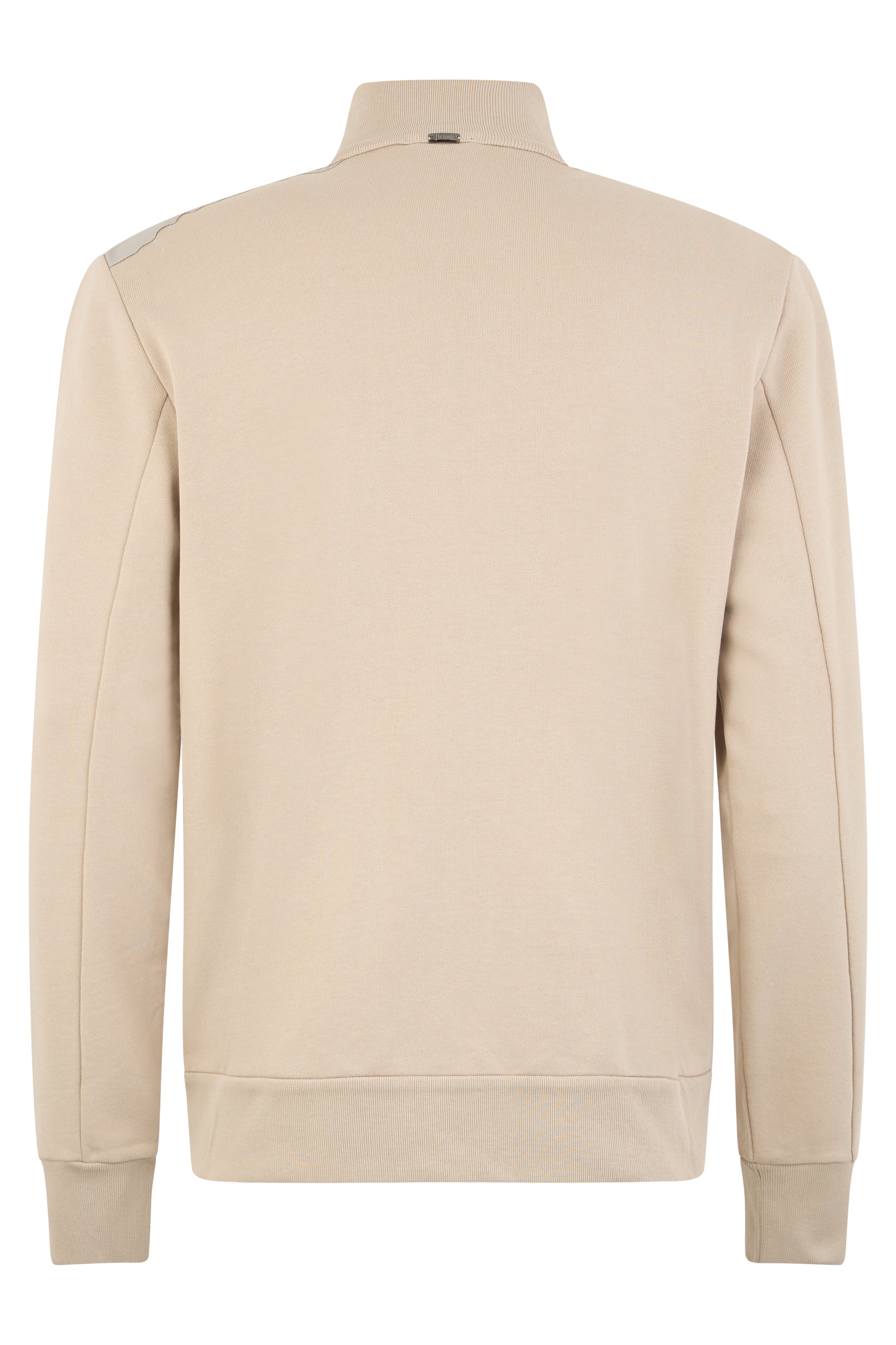 Light beige hoodie with zip, modern and versatile style