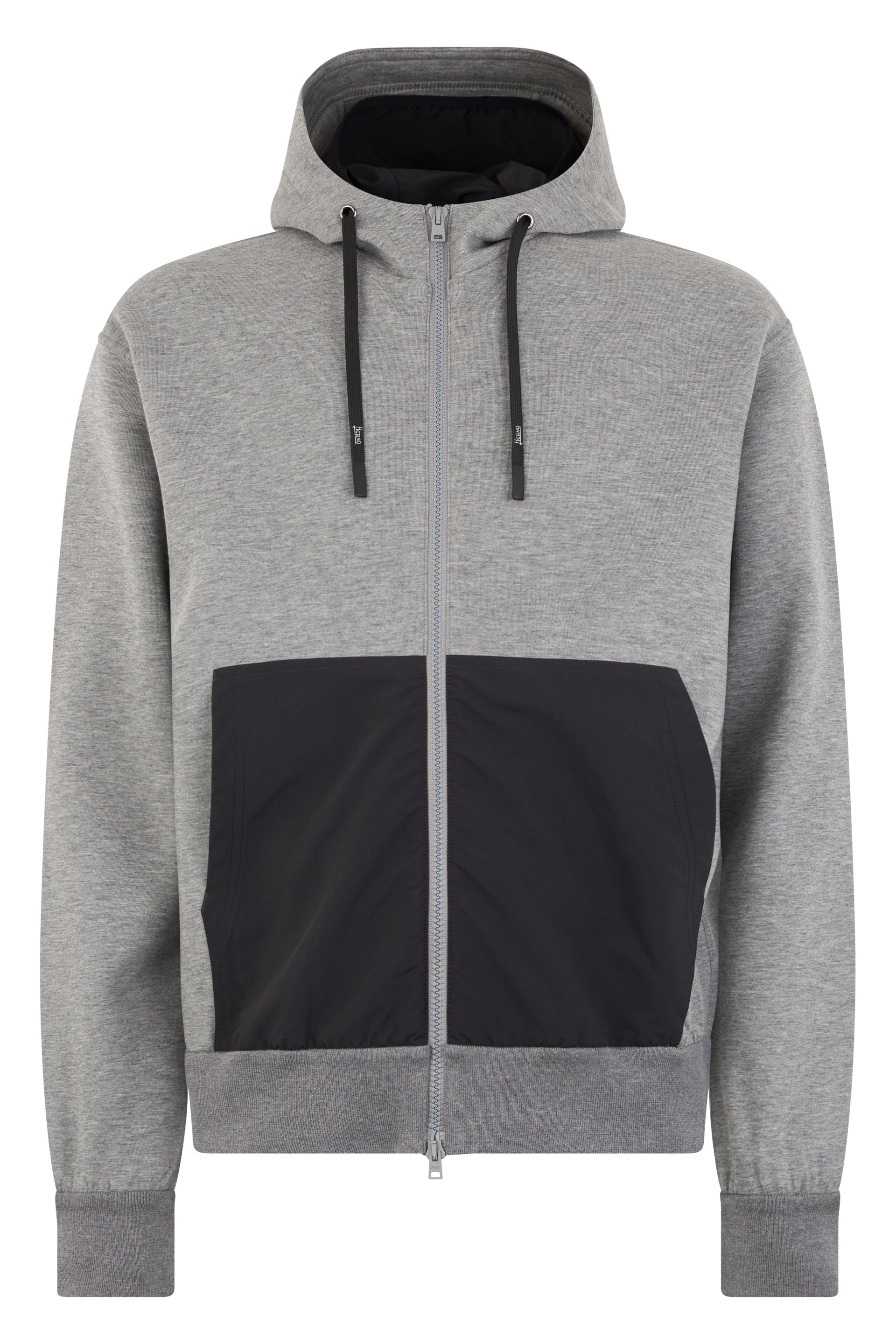 Gray and Black Casual Hoodie