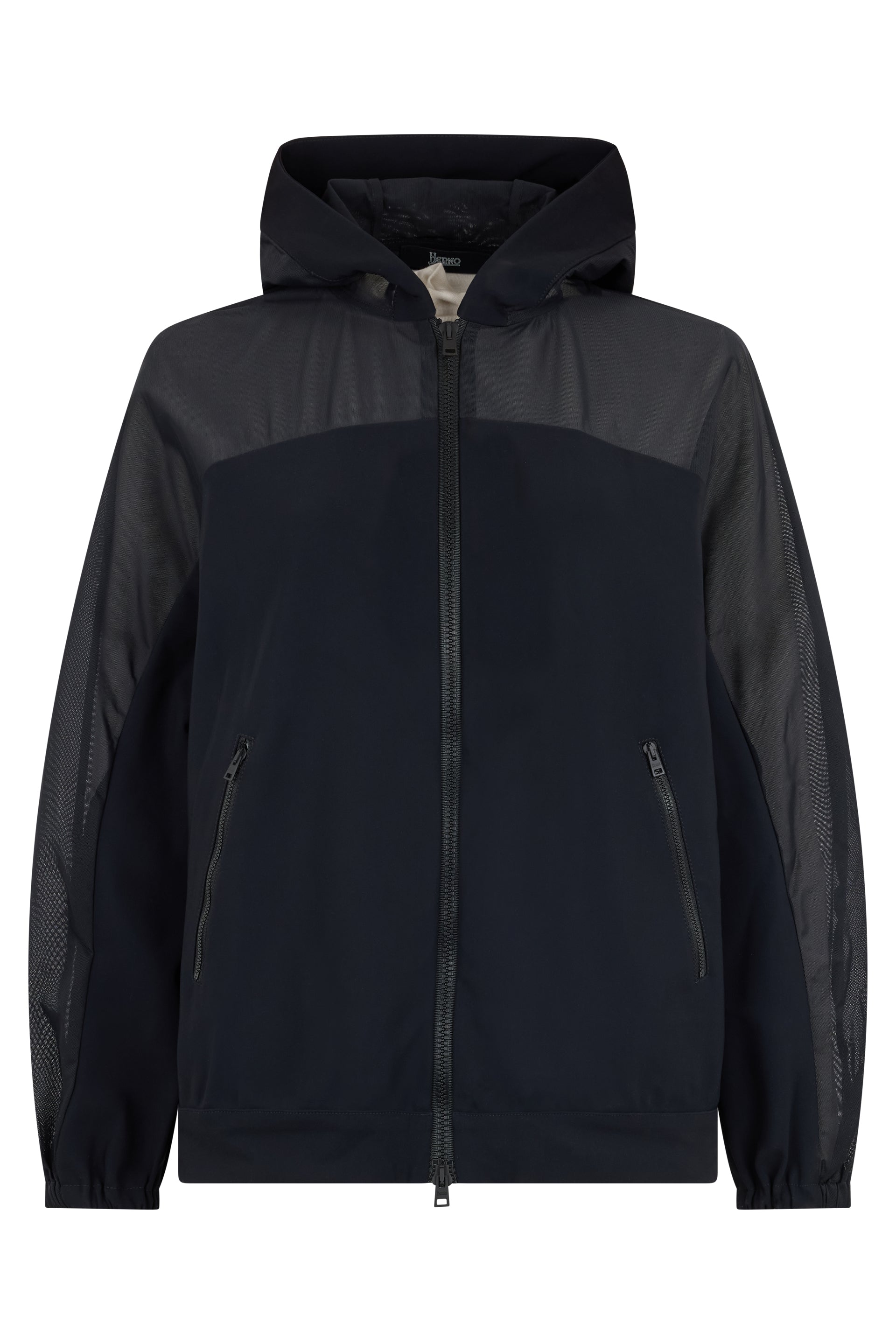 Black jacket with hood in versatile design