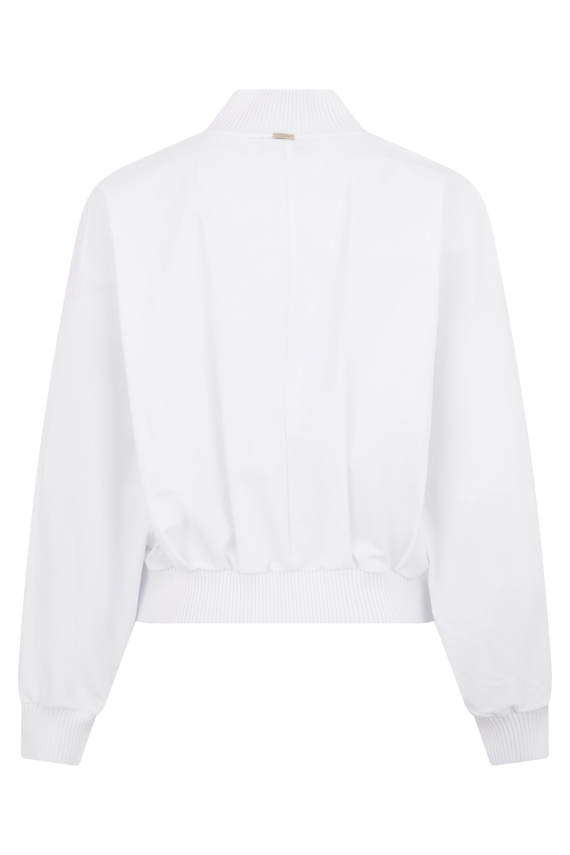 White cropped hoodie with zip and versatile design