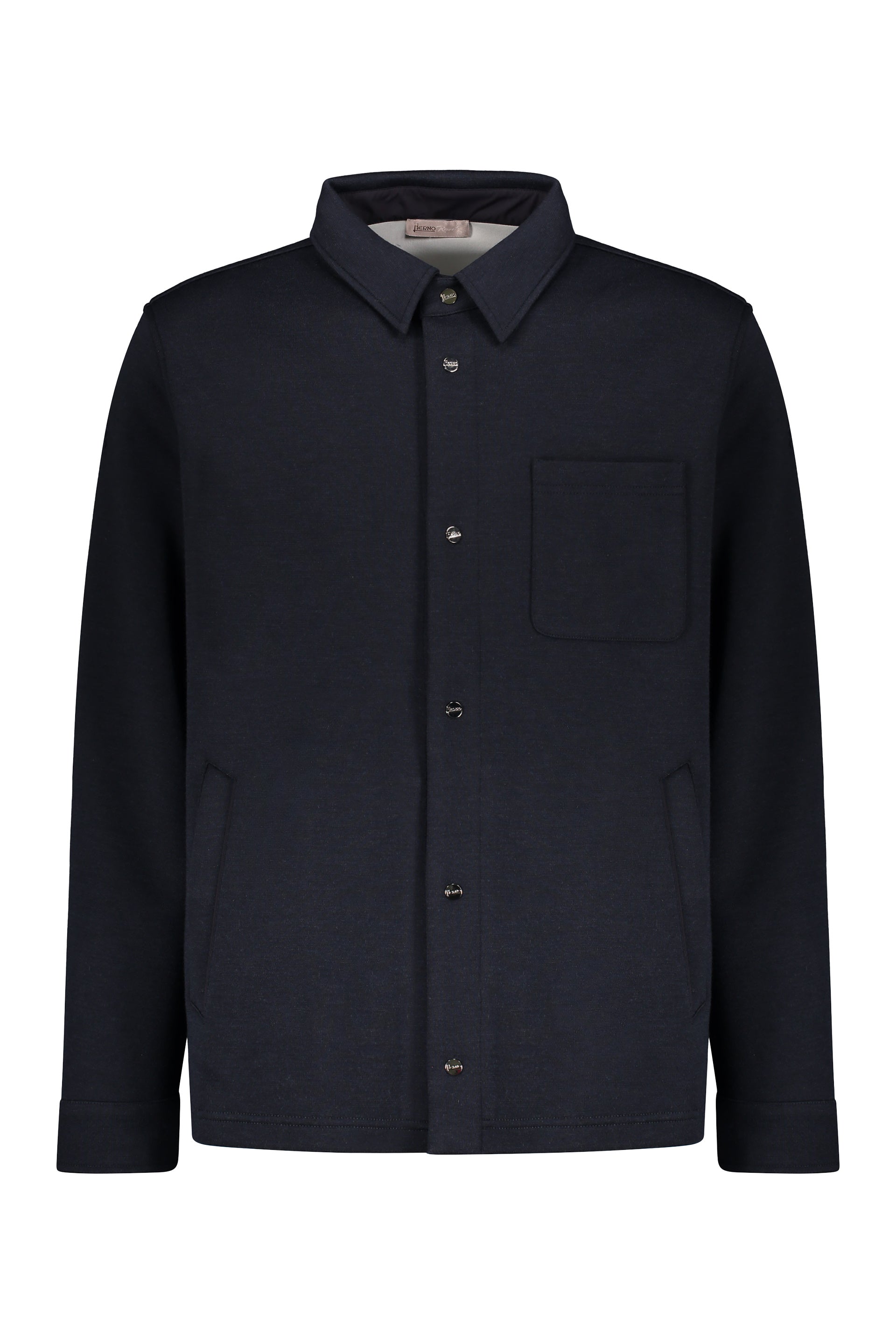 Long-sleeved wool-blend shirt