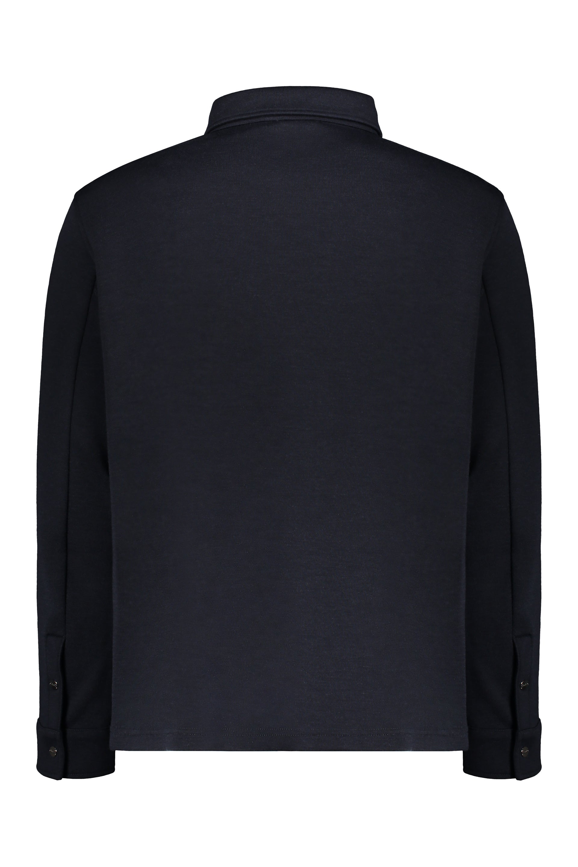 Long-sleeved wool-blend shirt