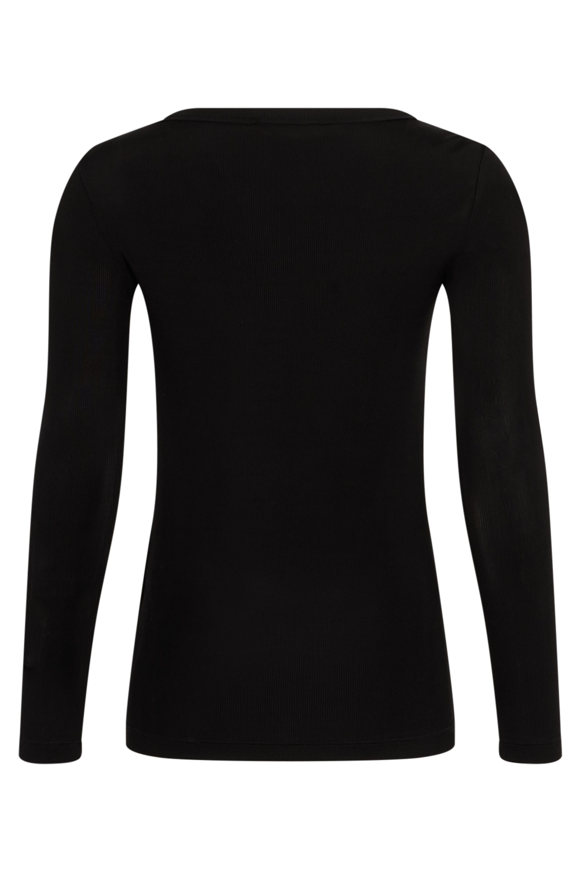 Black long-sleeve shirt, versatile and comfortable.