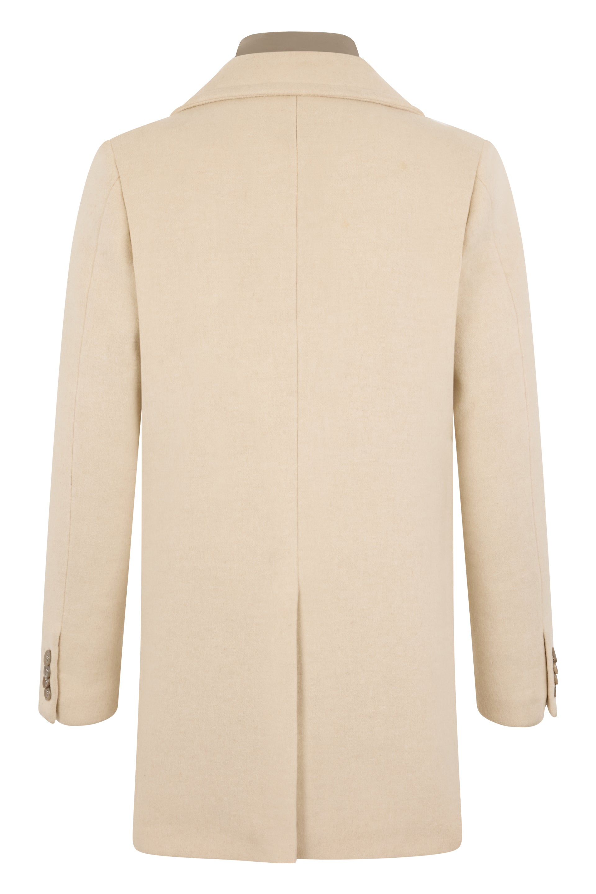 Elegant and versatile sand-colored coat.