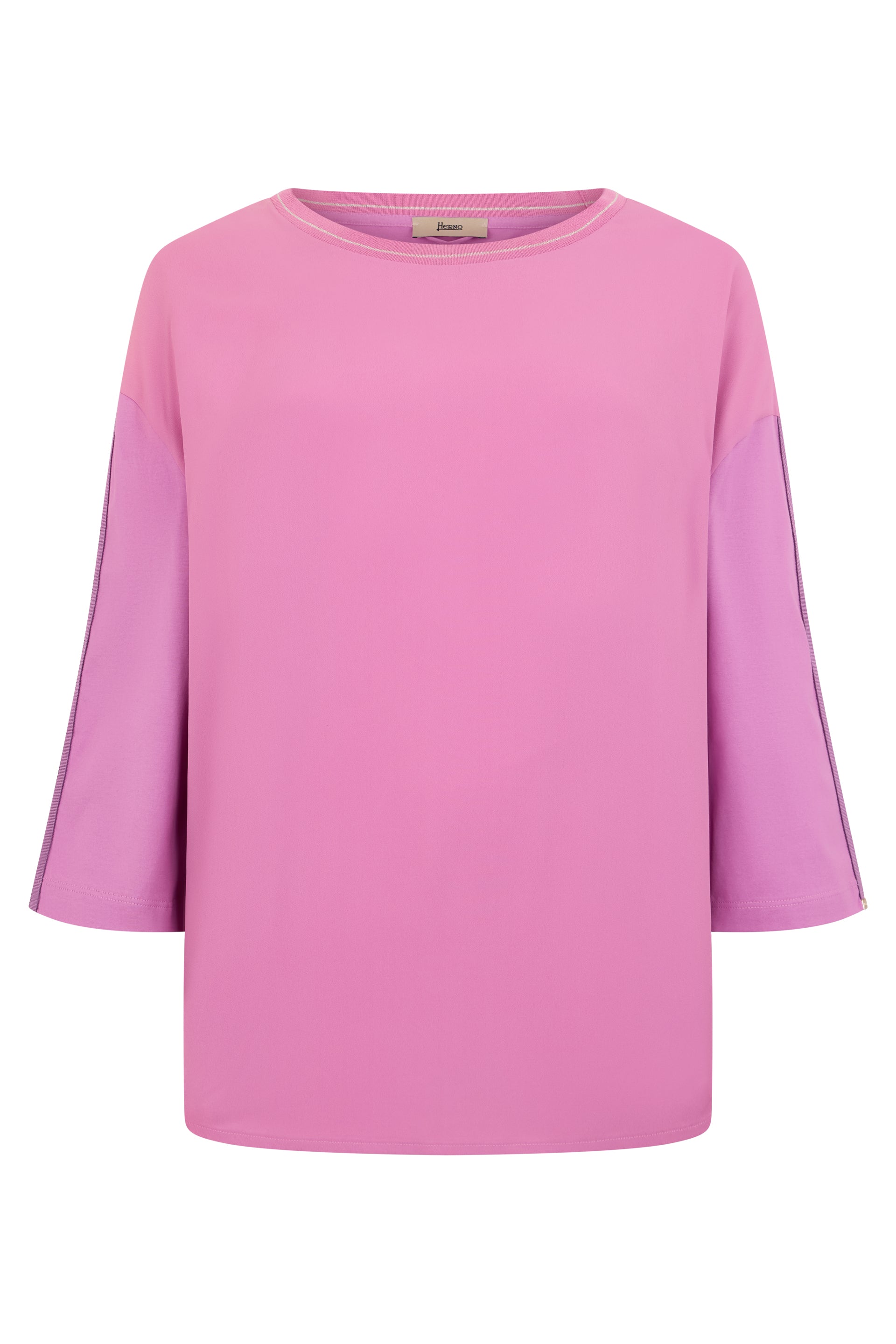 Pink top with three-quarter sleeves