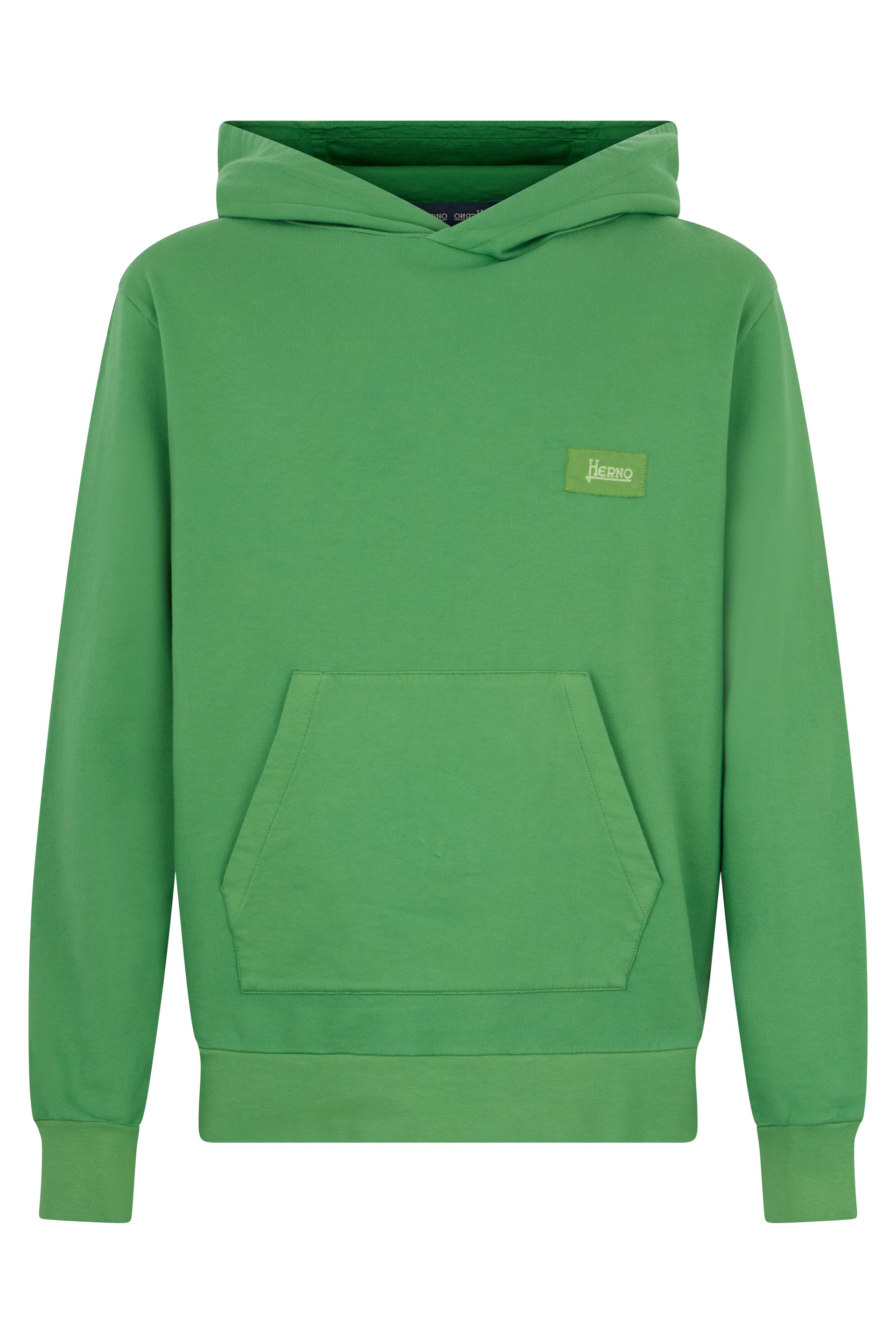 Bright green sweatshirt with hood