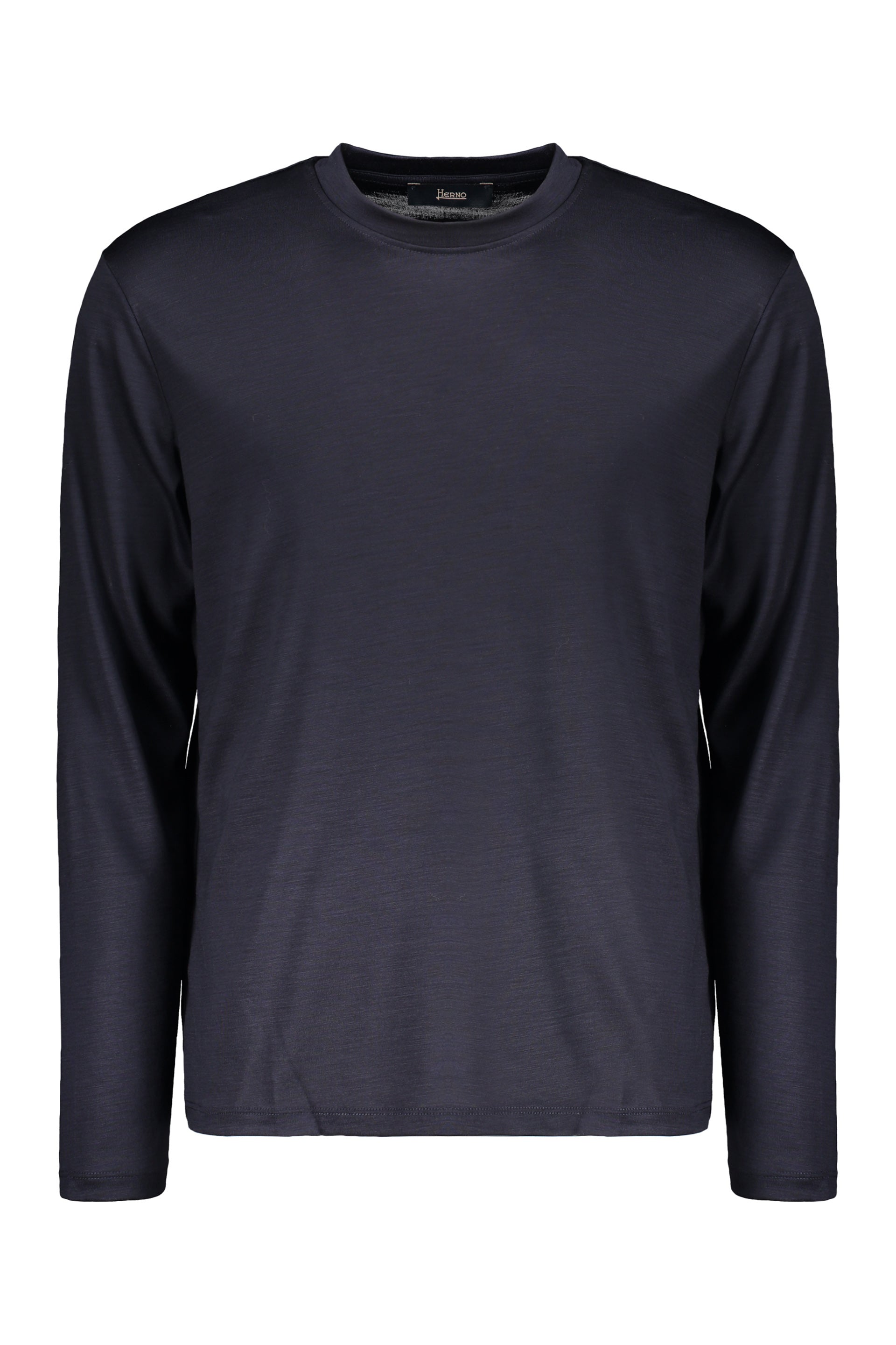 Navy classic sweater with long sleeves elegant