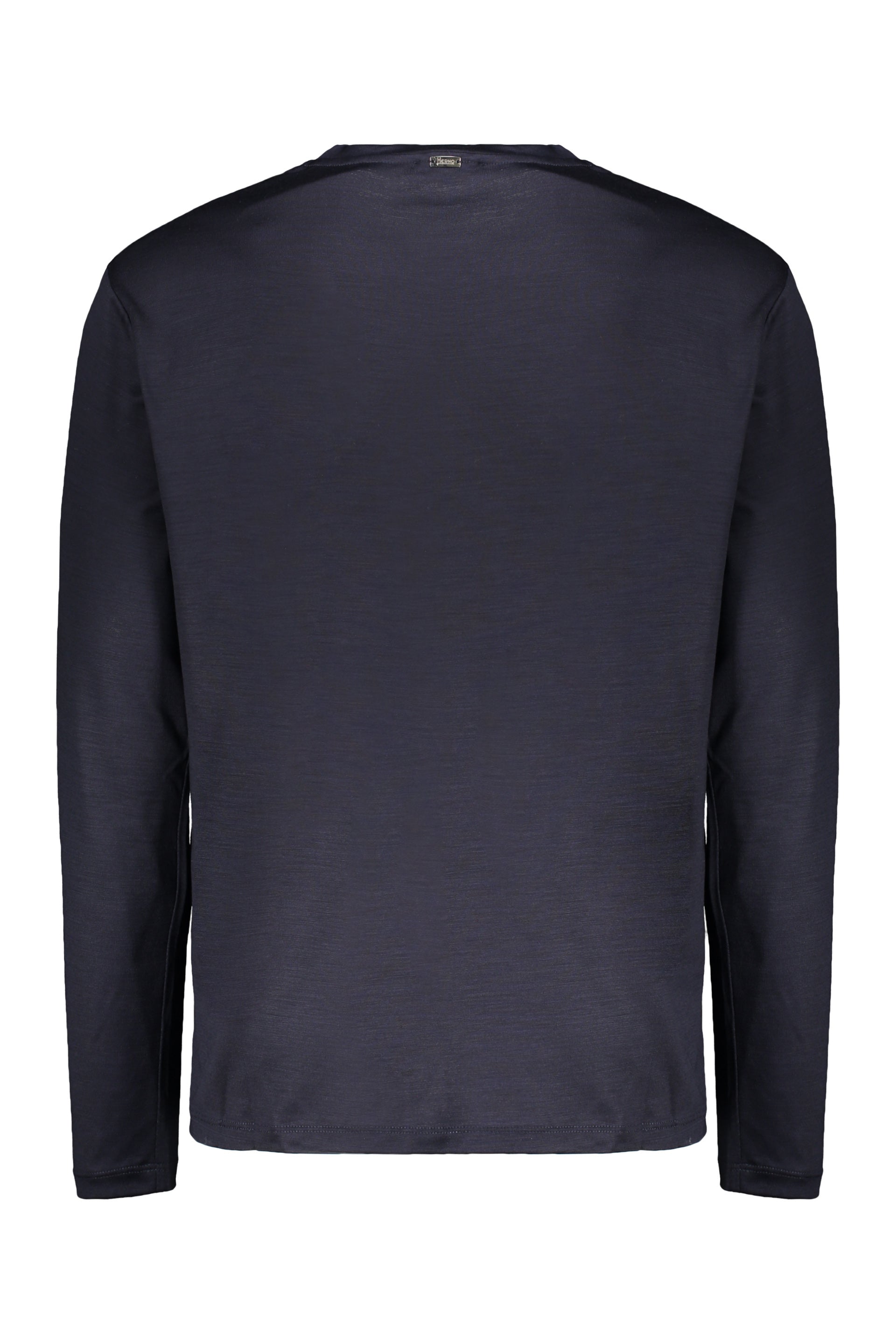 Navy classic sweater with long sleeves elegant