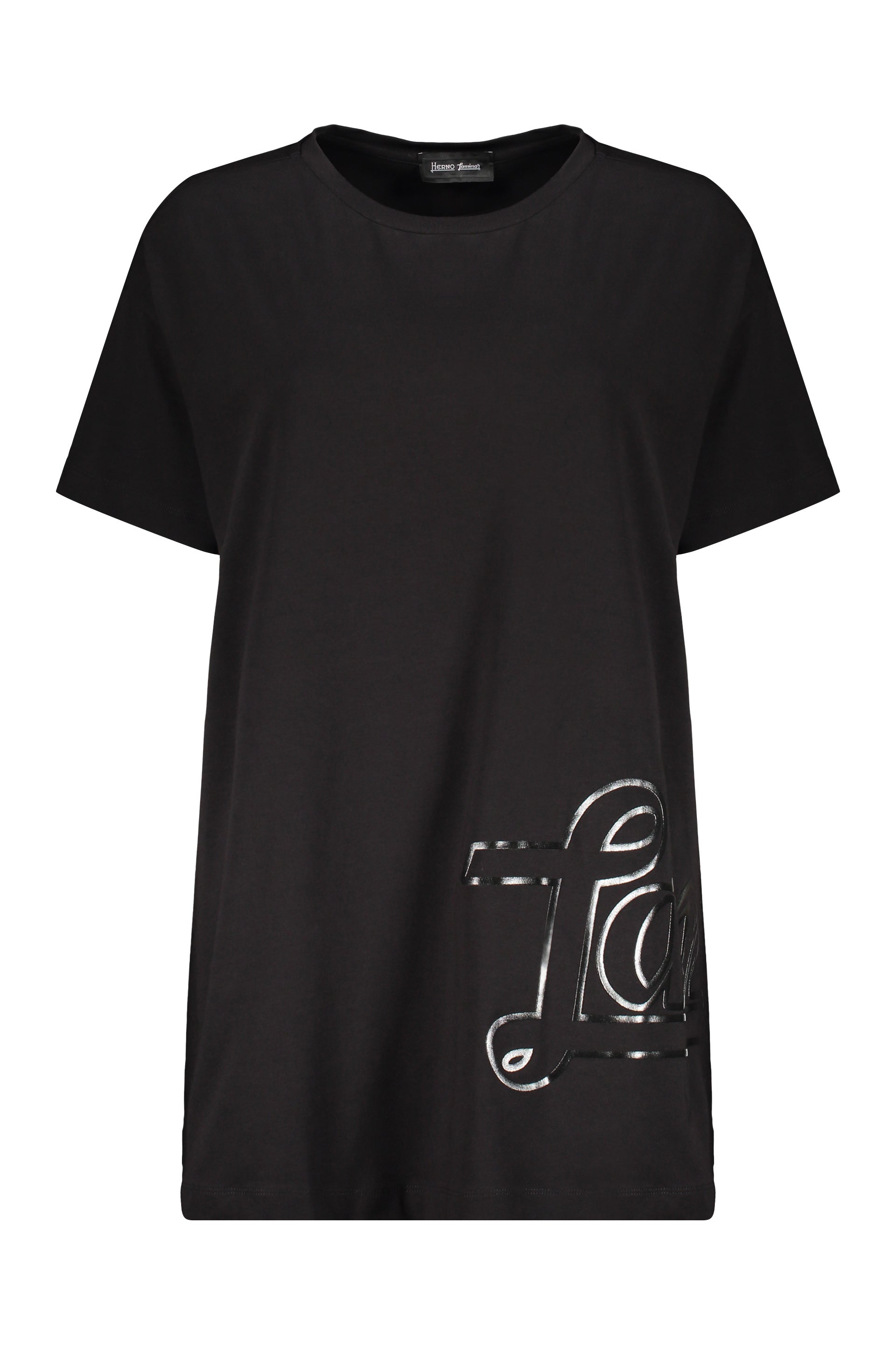 Loose black t-shirt in light cotton