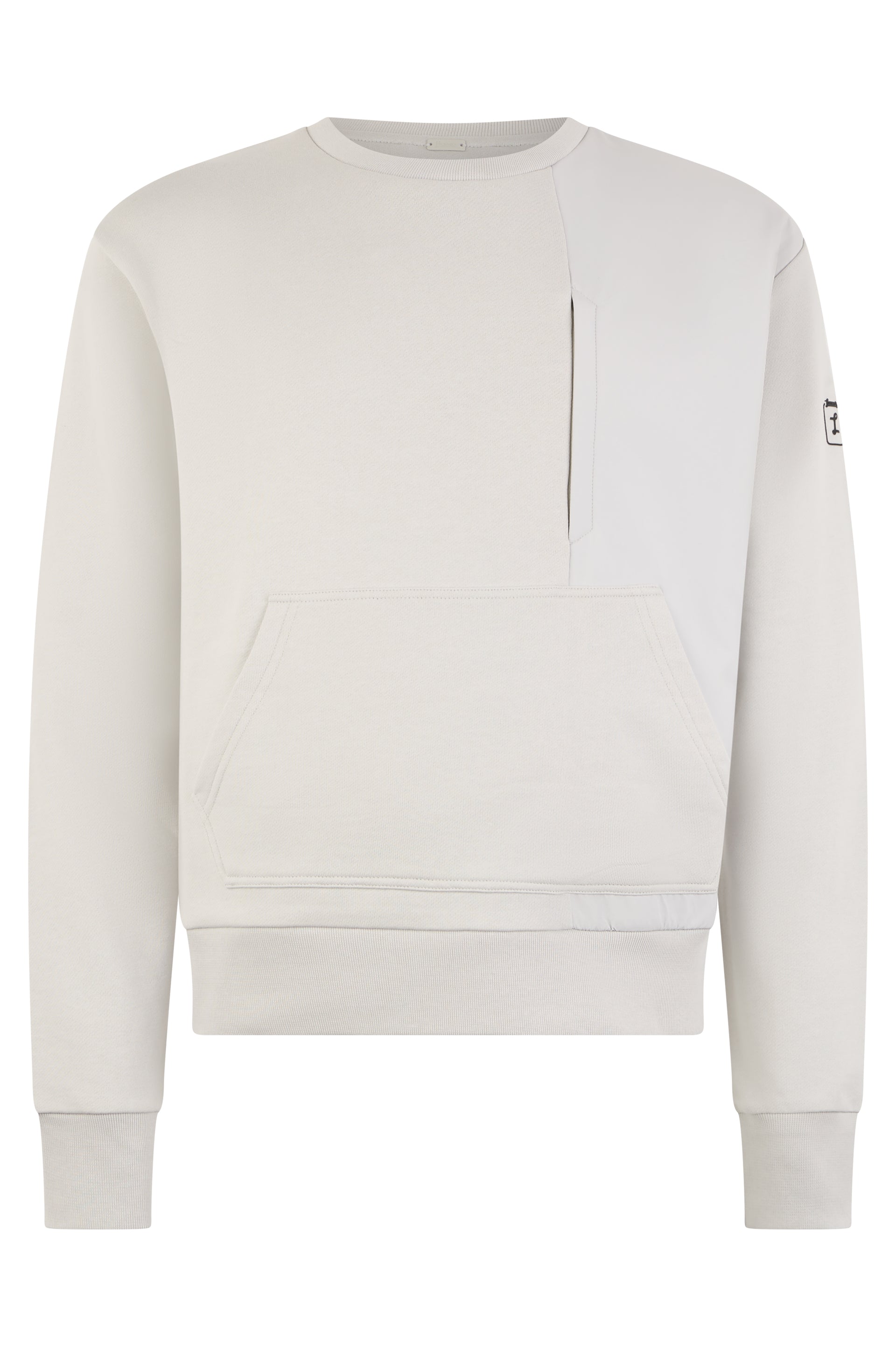 White minimal sweatshirt with functional pocket