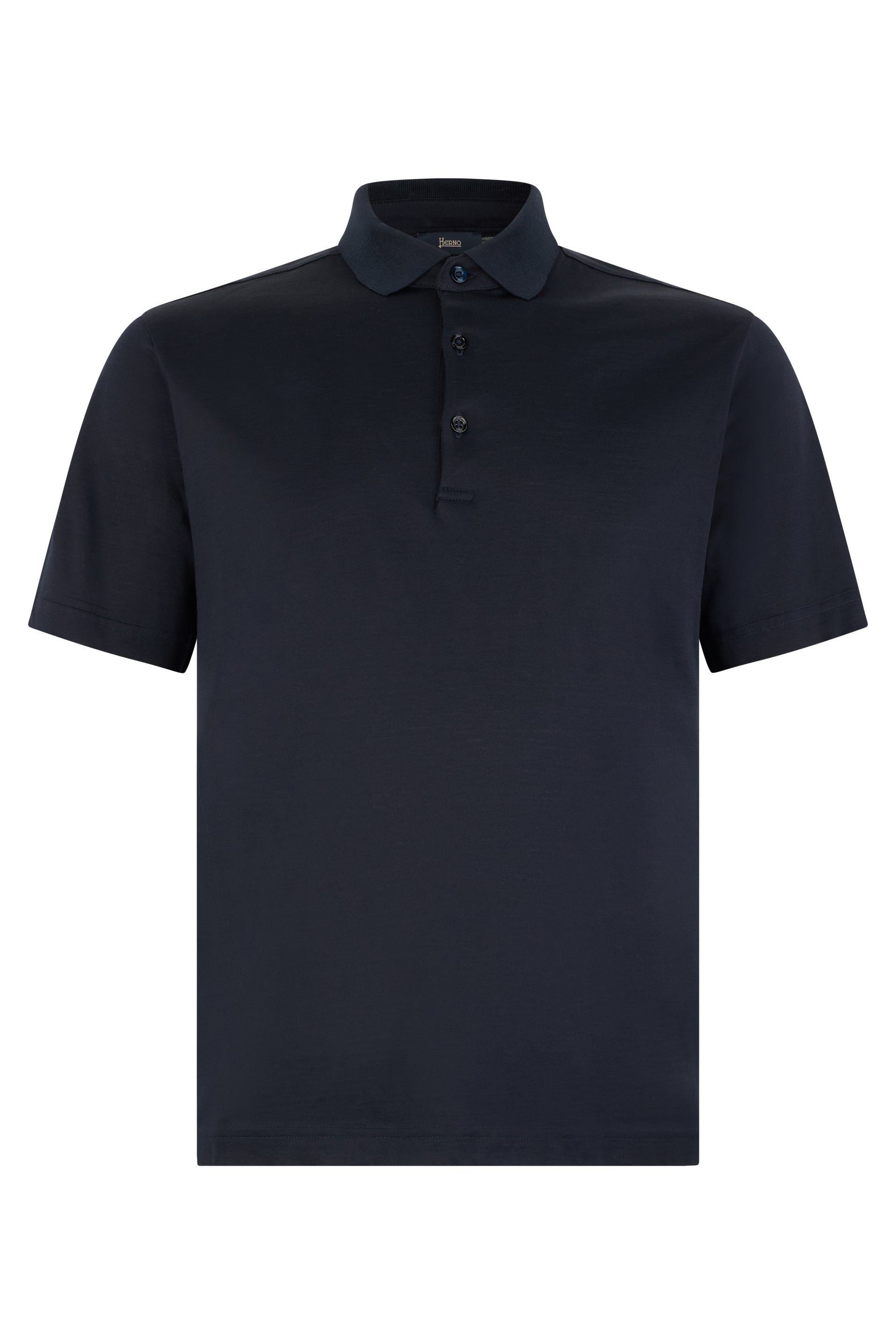 Dark blue polo shirt with short sleeves, casual and versatile