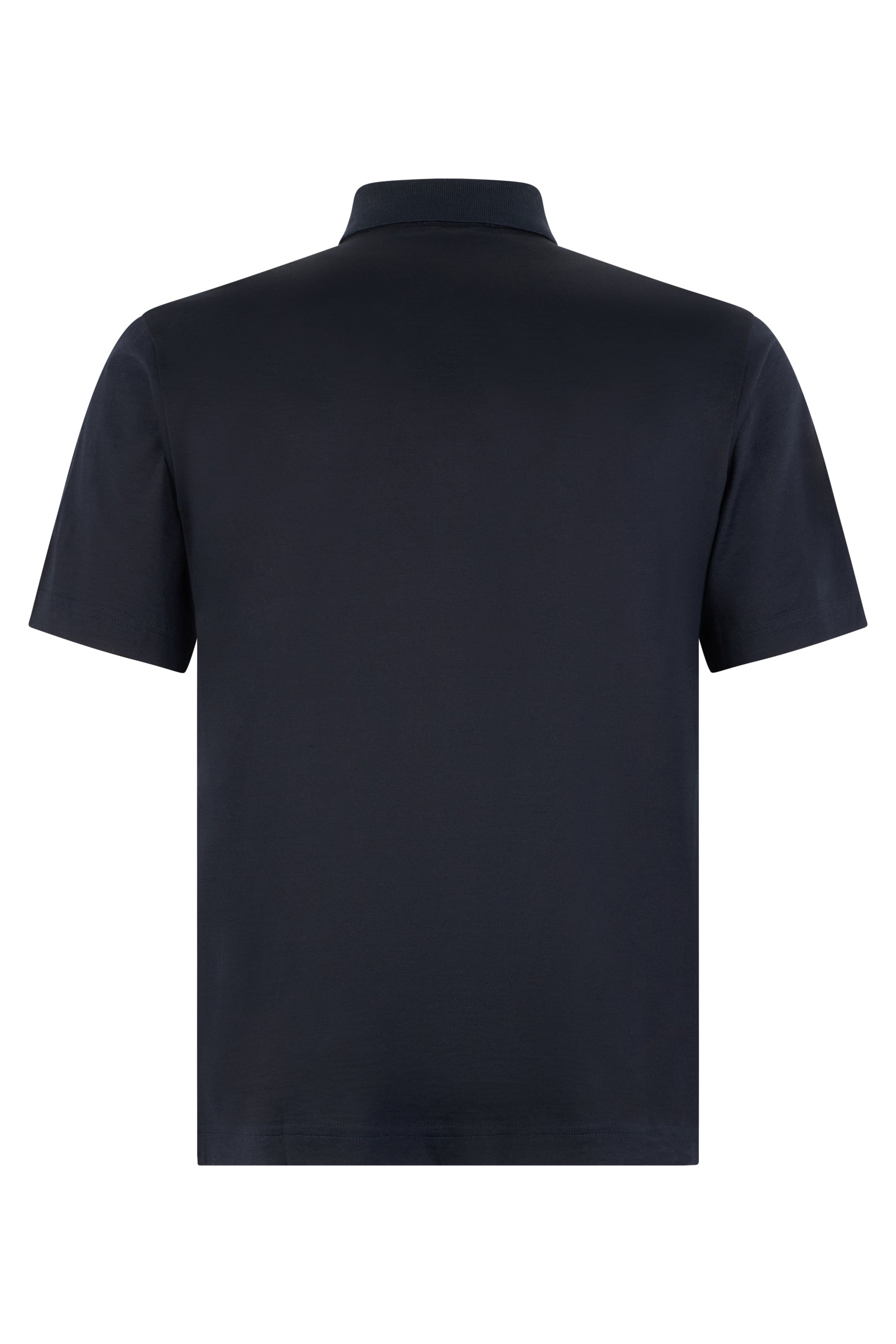 Dark blue polo shirt with short sleeves, casual and versatile
